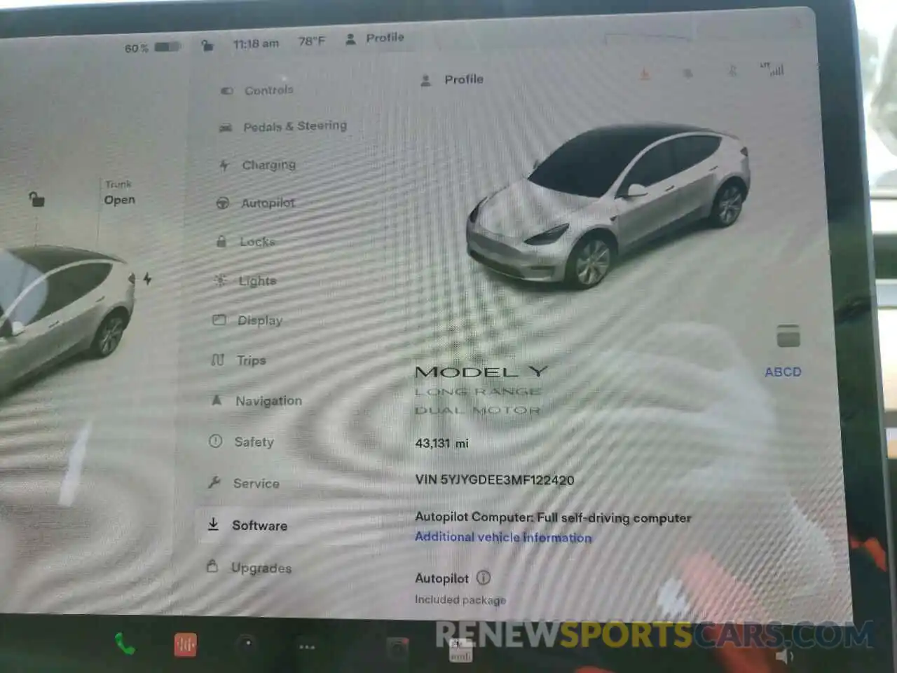 8 Photograph of a damaged car 5YJYGDEE3MF122420 TESLA MODEL Y 2021