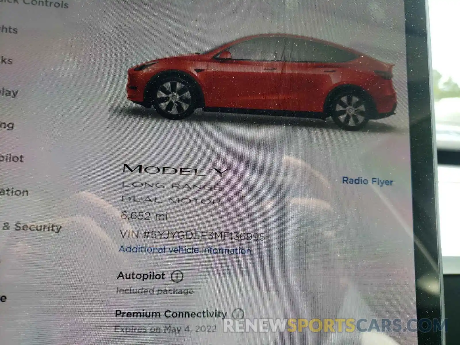 8 Фотография поврежденного автомобиля 5YJYGDEE3MF136995 TESLA MODEL Y 2021