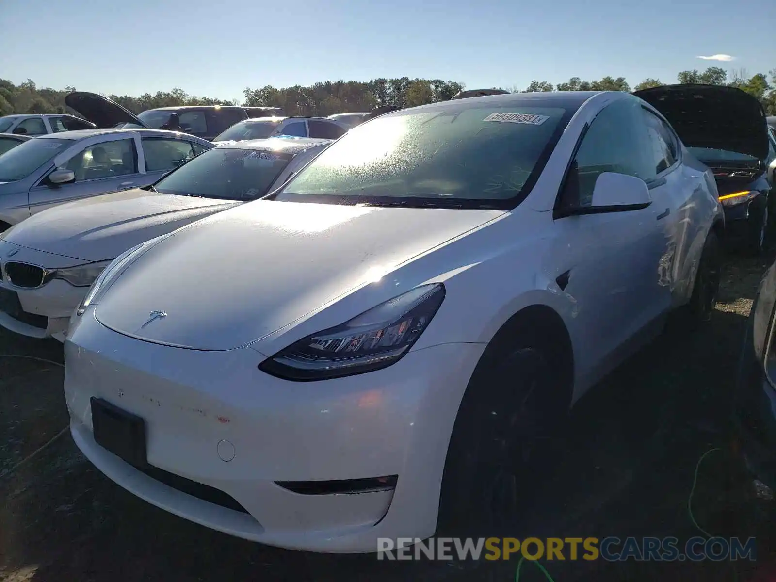 2 Photograph of a damaged car 5YJYGDEE3MF143686 TESLA MODEL Y 2021