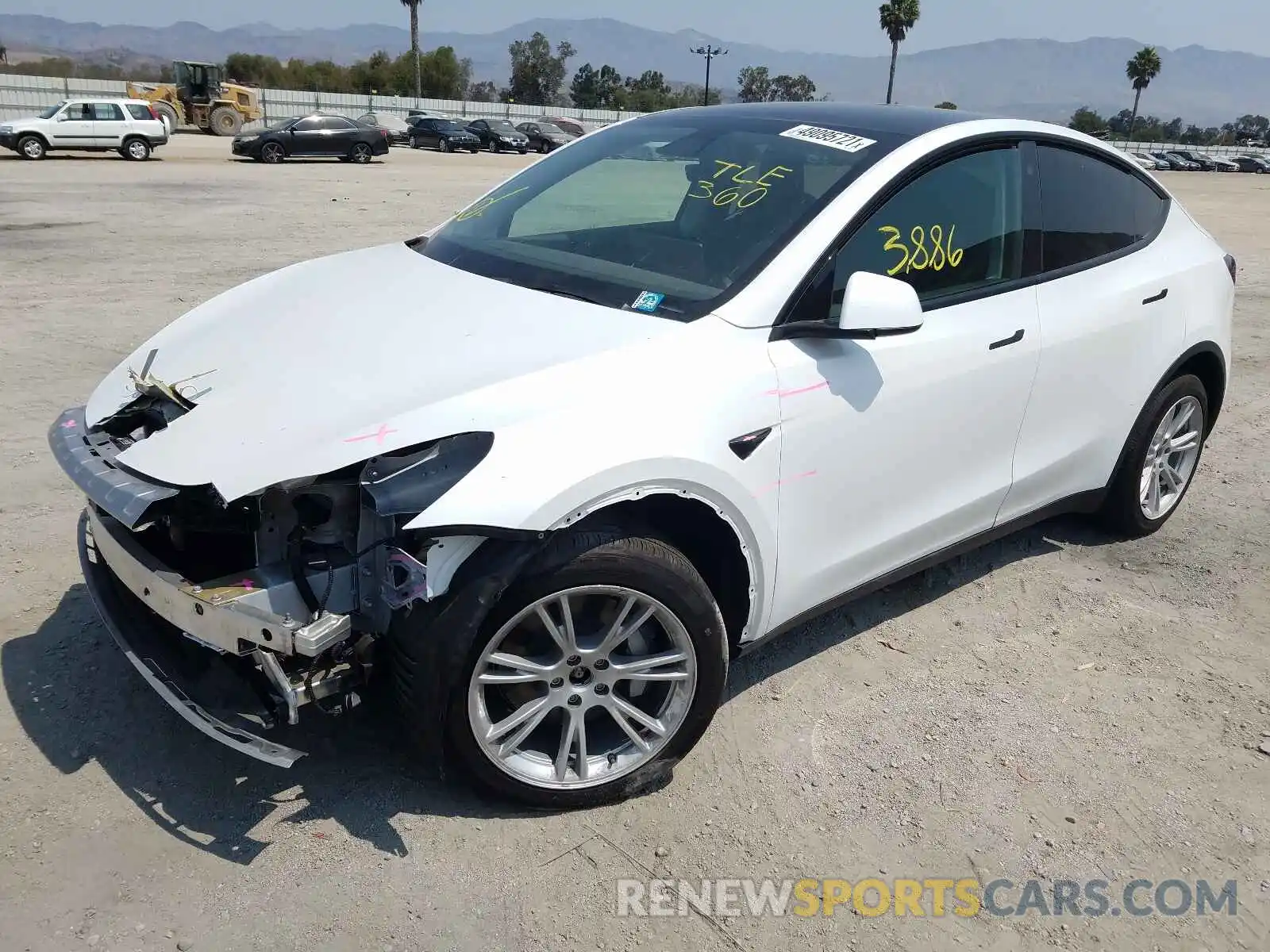 2 Photograph of a damaged car 5YJYGDEE3MF148774 TESLA MODEL Y 2021