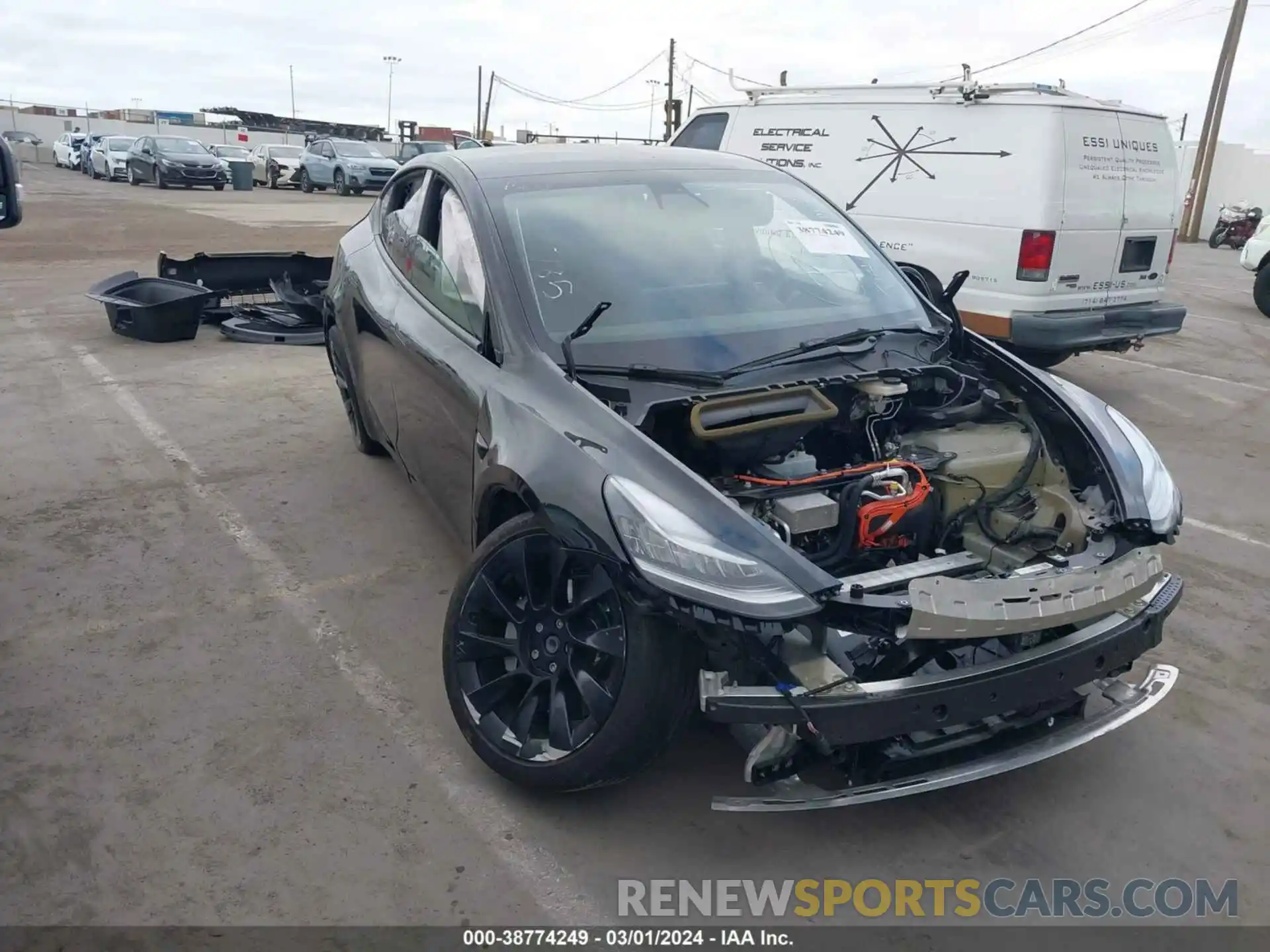 1 Photograph of a damaged car 5YJYGDEE3MF152887 TESLA MODEL Y 2021