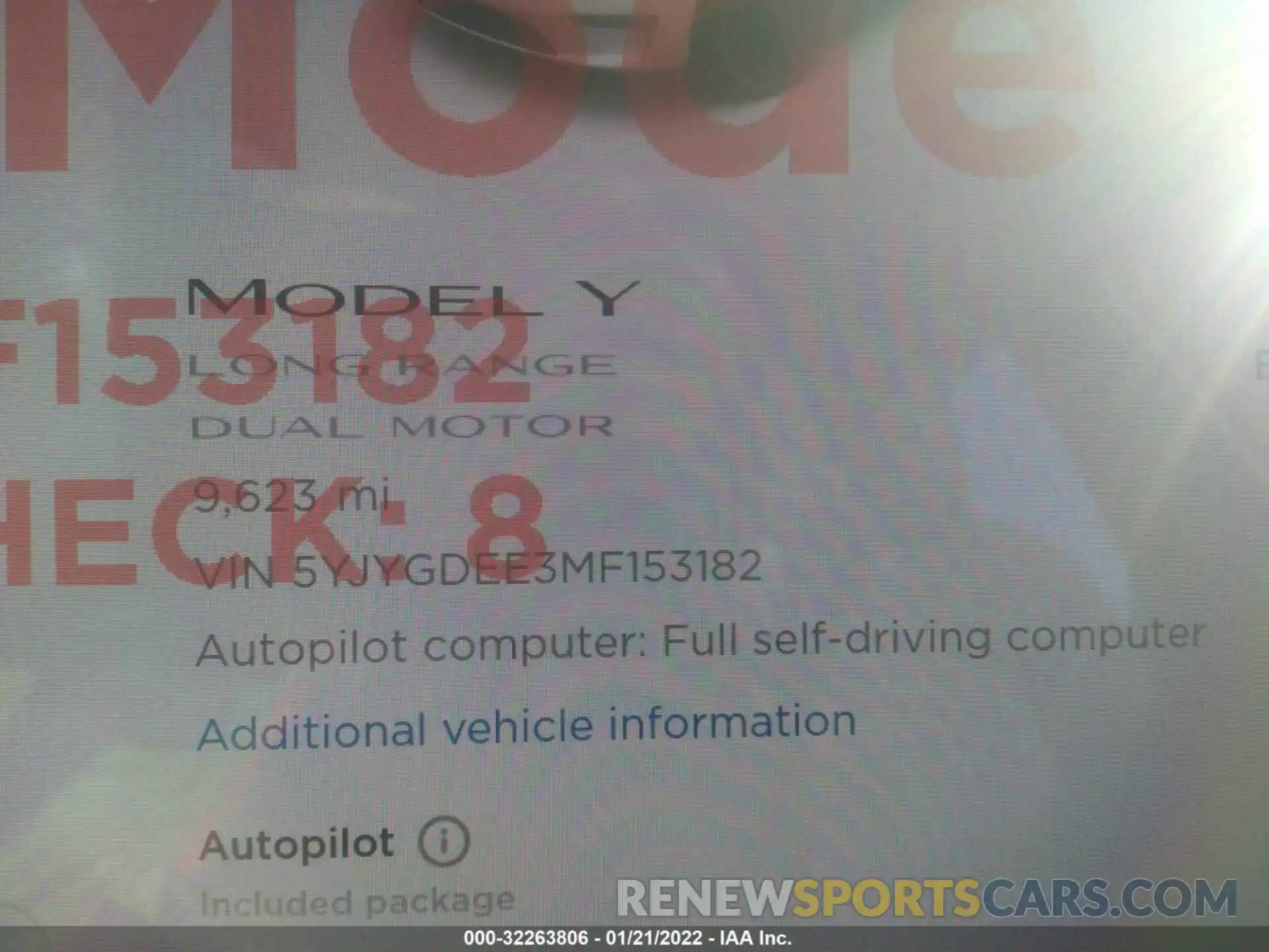 7 Photograph of a damaged car 5YJYGDEE3MF153182 TESLA MODEL Y 2021