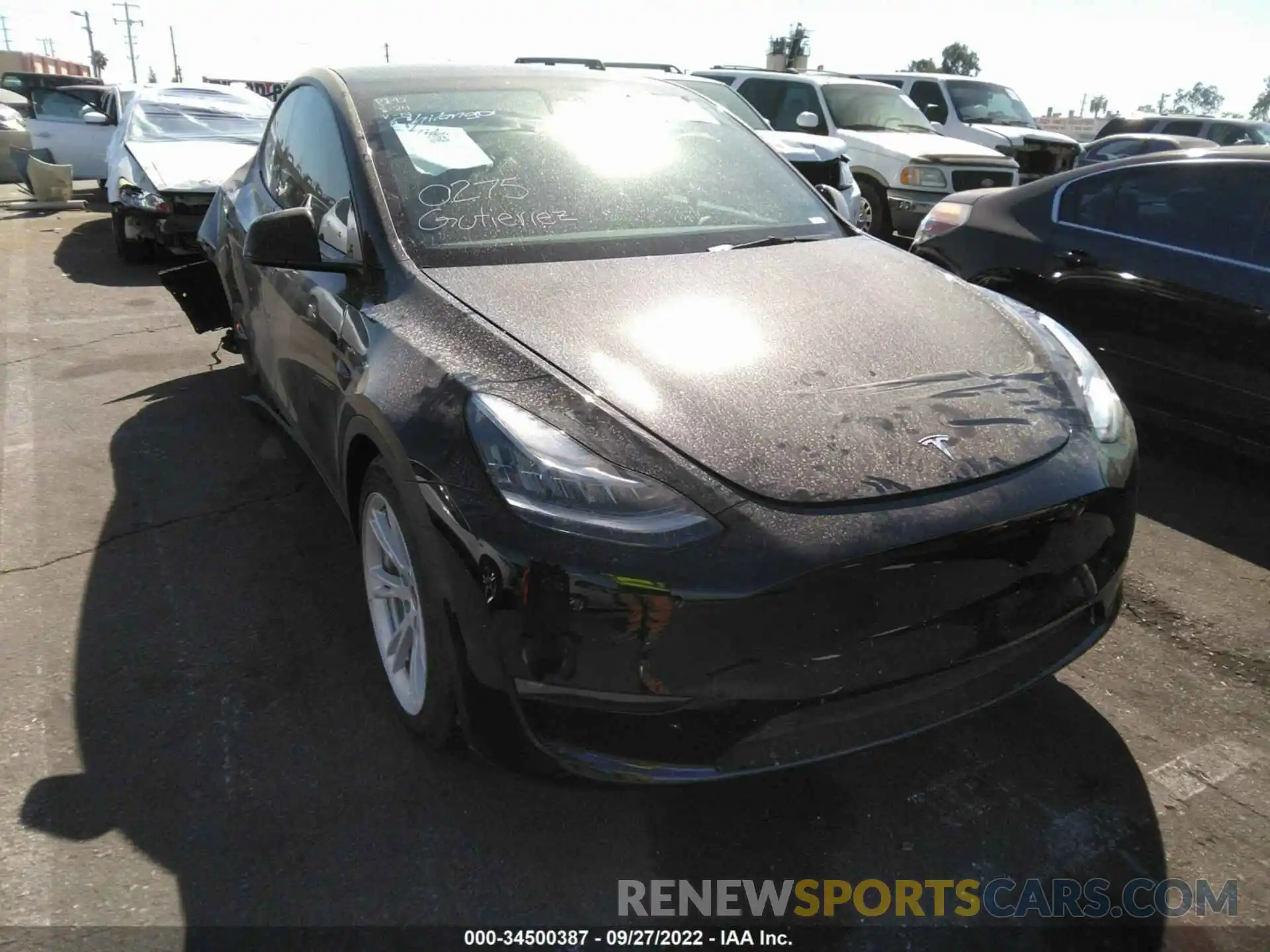 1 Photograph of a damaged car 5YJYGDEE3MF160956 TESLA MODEL Y 2021