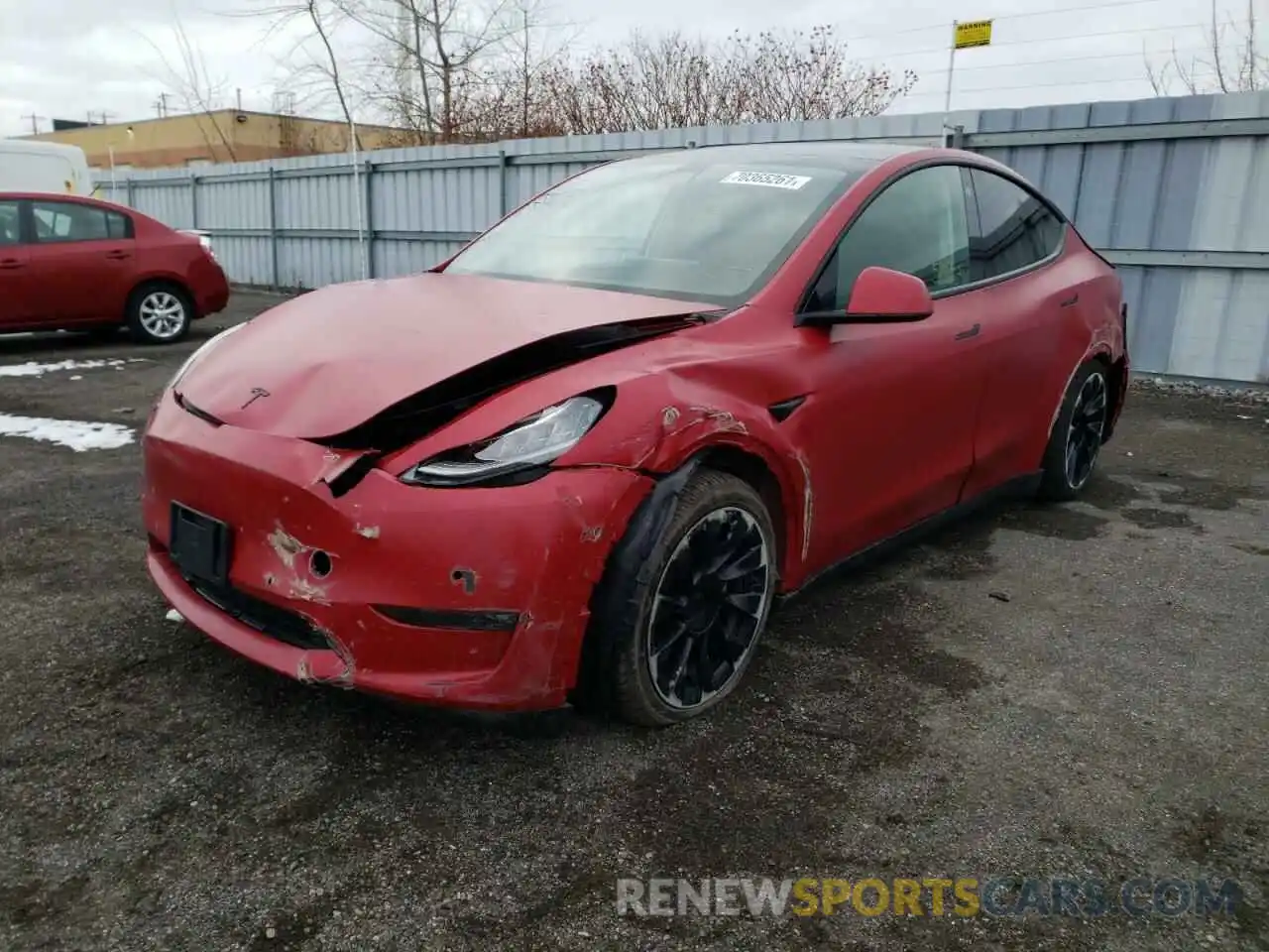 2 Photograph of a damaged car 5YJYGDEE3MF176297 TESLA MODEL Y 2021