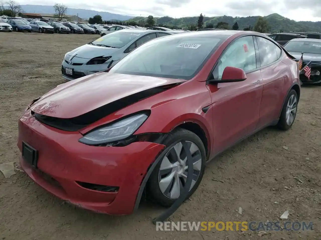 1 Photograph of a damaged car 5YJYGDEE3MF181791 TESLA MODEL Y 2021