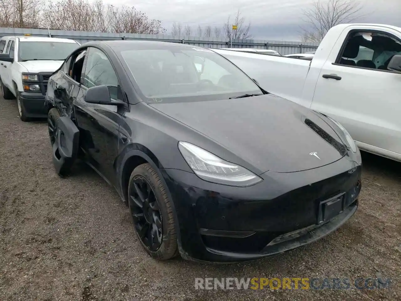 1 Photograph of a damaged car 5YJYGDEE3MF181970 TESLA MODEL Y 2021