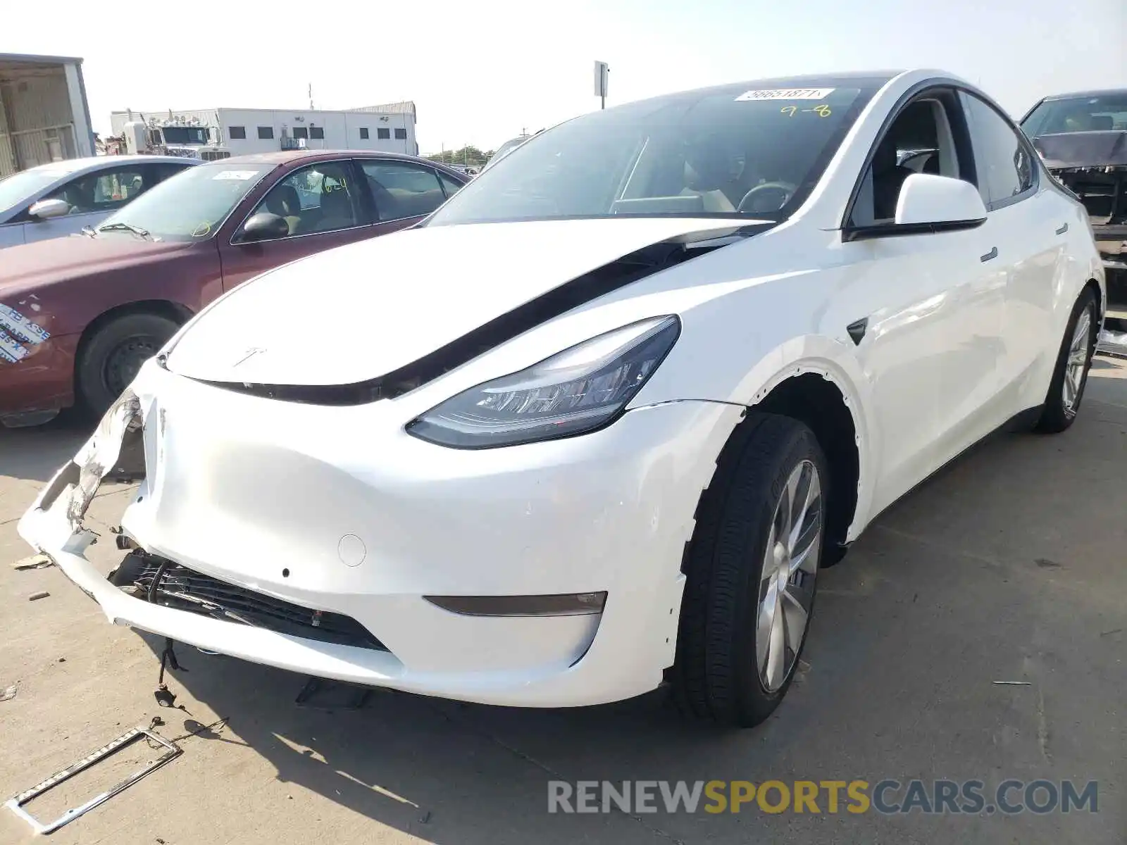 2 Photograph of a damaged car 5YJYGDEE3MF193357 TESLA MODEL Y 2021