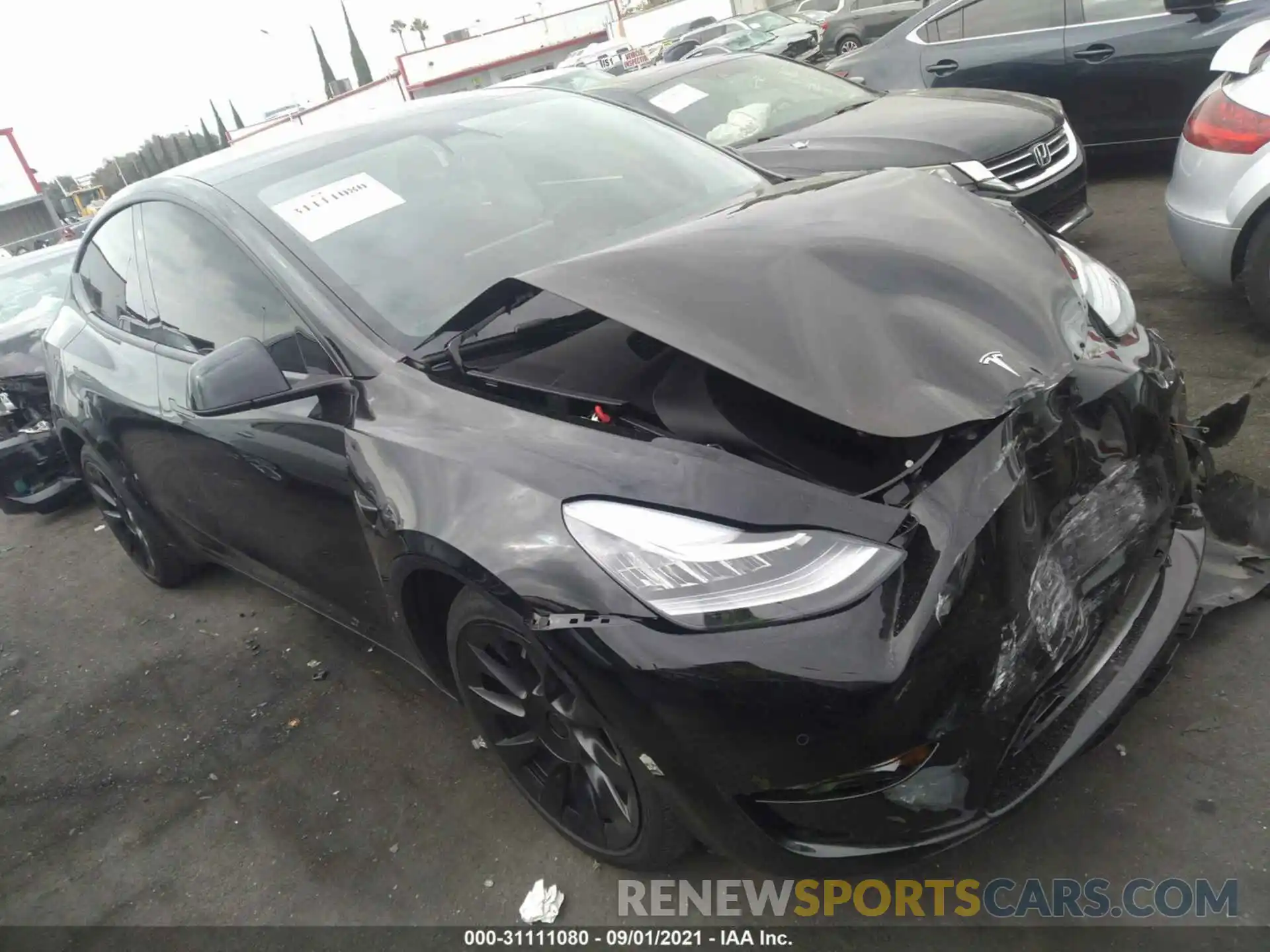 1 Photograph of a damaged car 5YJYGDEE3MF207256 TESLA MODEL Y 2021