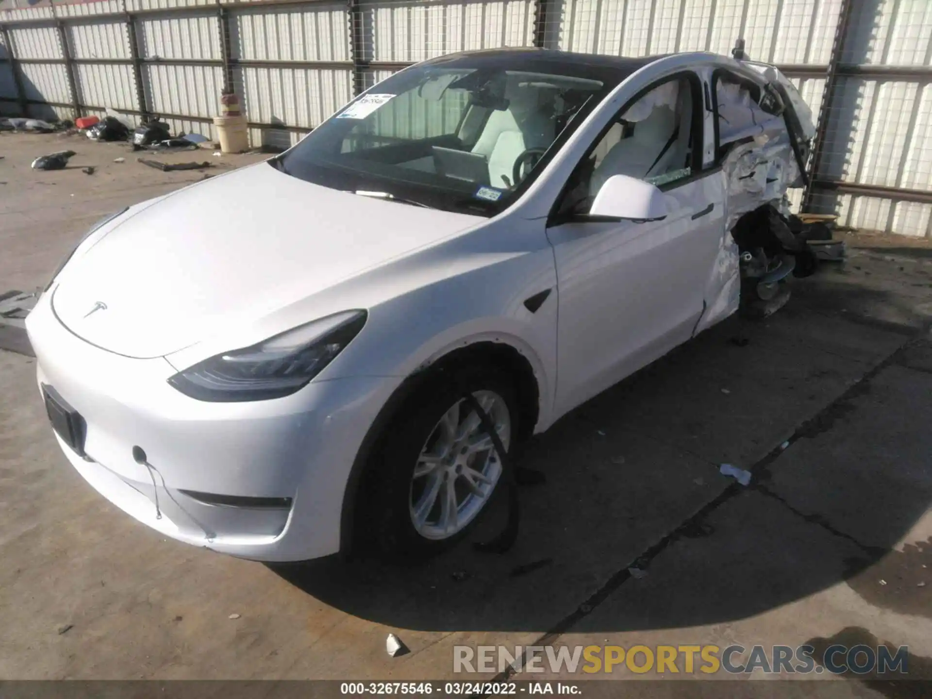 2 Photograph of a damaged car 5YJYGDEE3MF210206 TESLA MODEL Y 2021