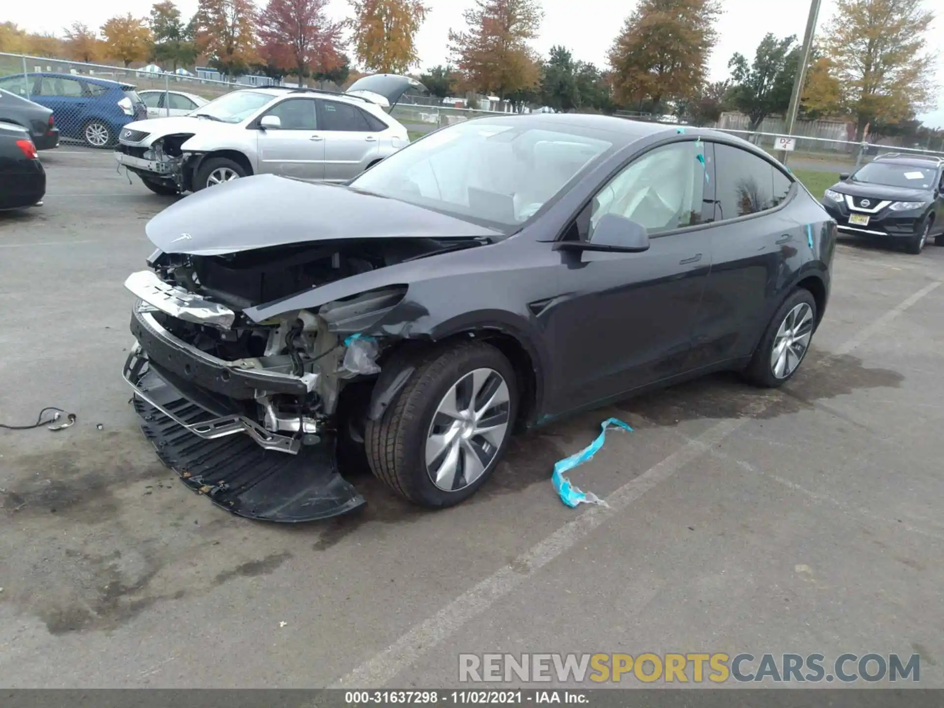 2 Photograph of a damaged car 5YJYGDEE3MF251855 TESLA MODEL Y 2021