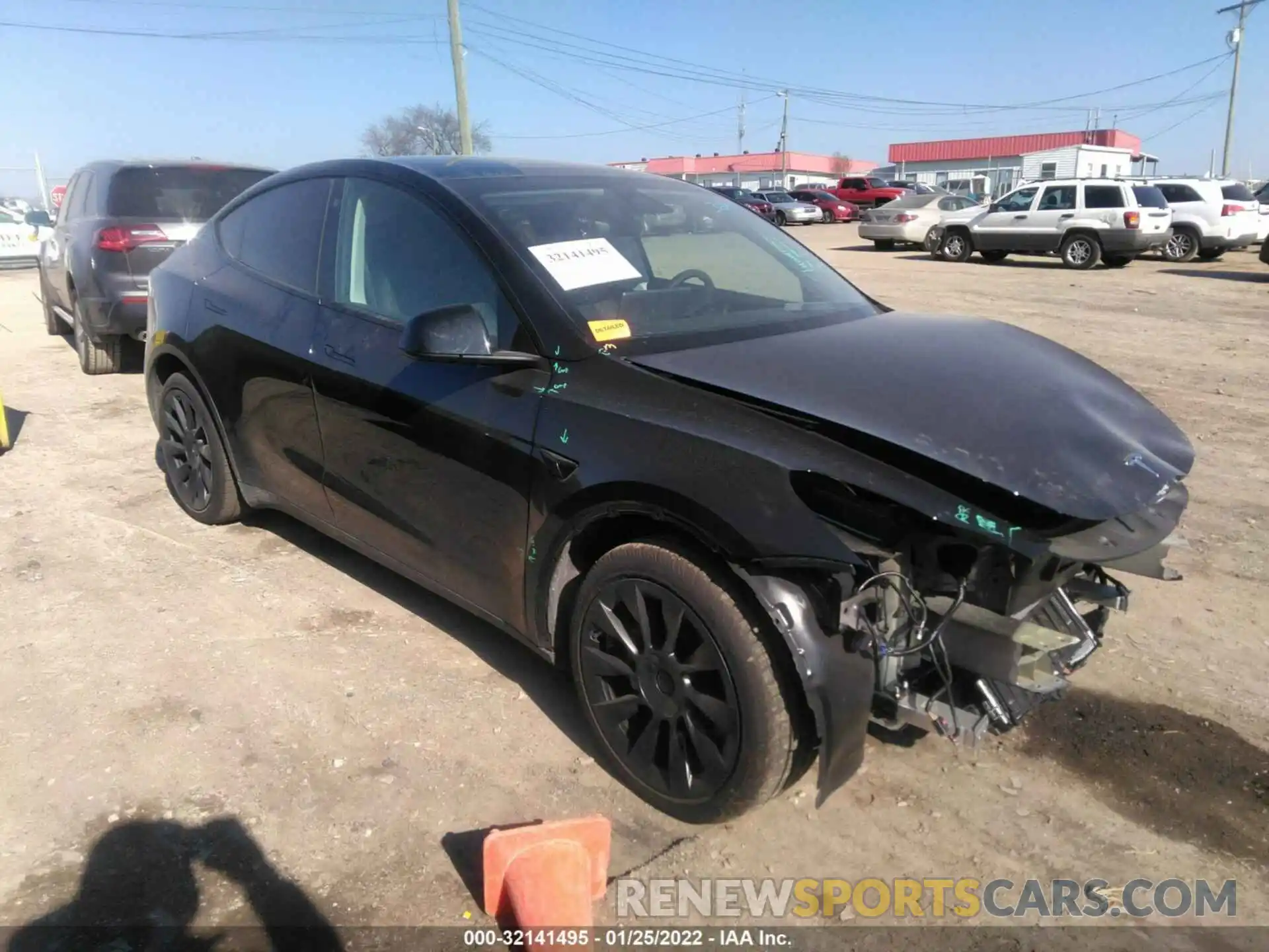 1 Photograph of a damaged car 5YJYGDEE3MF256425 TESLA MODEL Y 2021