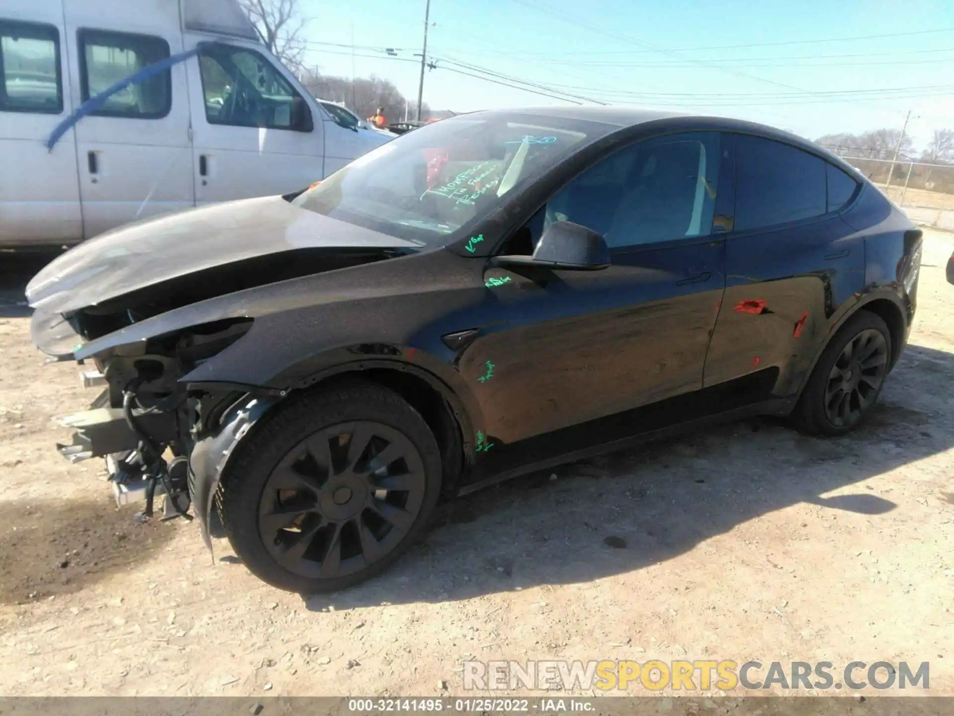 2 Photograph of a damaged car 5YJYGDEE3MF256425 TESLA MODEL Y 2021