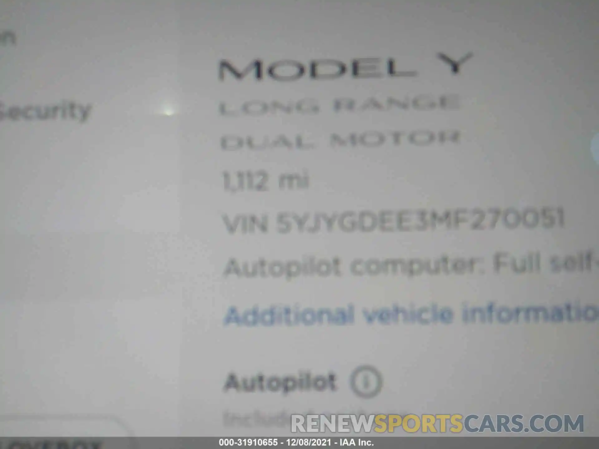 7 Photograph of a damaged car 5YJYGDEE3MF270051 TESLA MODEL Y 2021