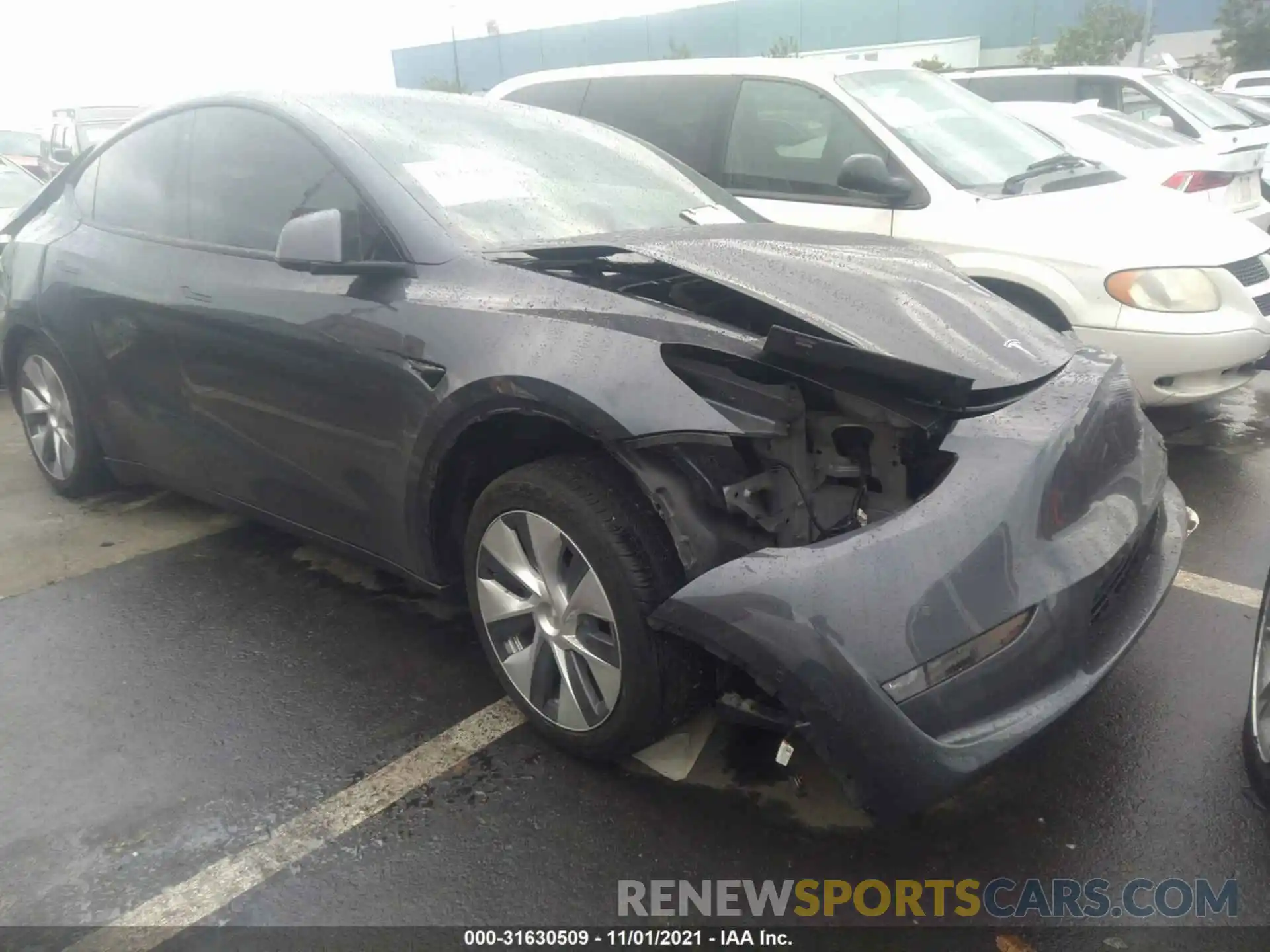 1 Photograph of a damaged car 5YJYGDEE4MF060476 TESLA MODEL Y 2021