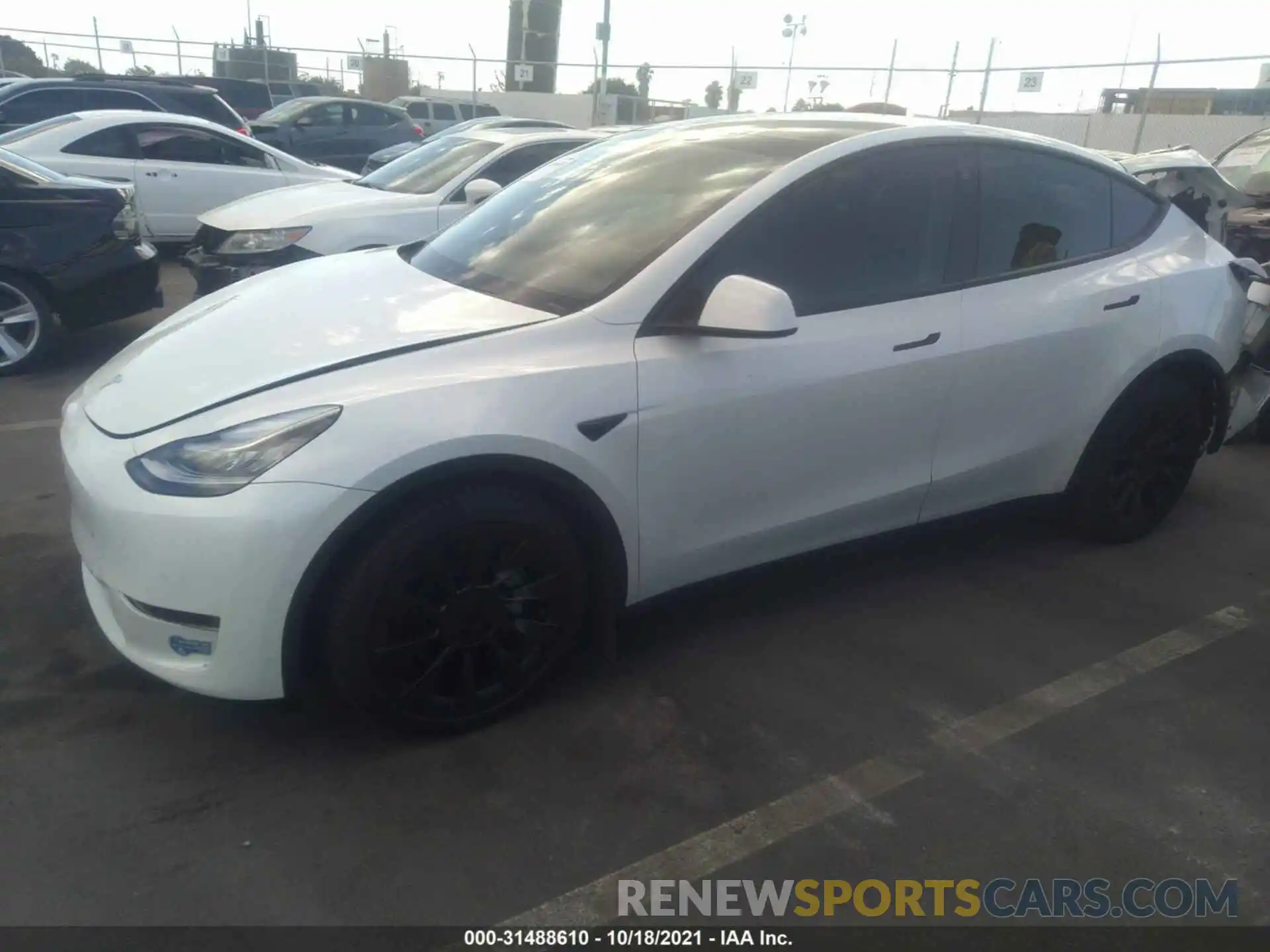 2 Photograph of a damaged car 5YJYGDEE4MF061966 TESLA MODEL Y 2021