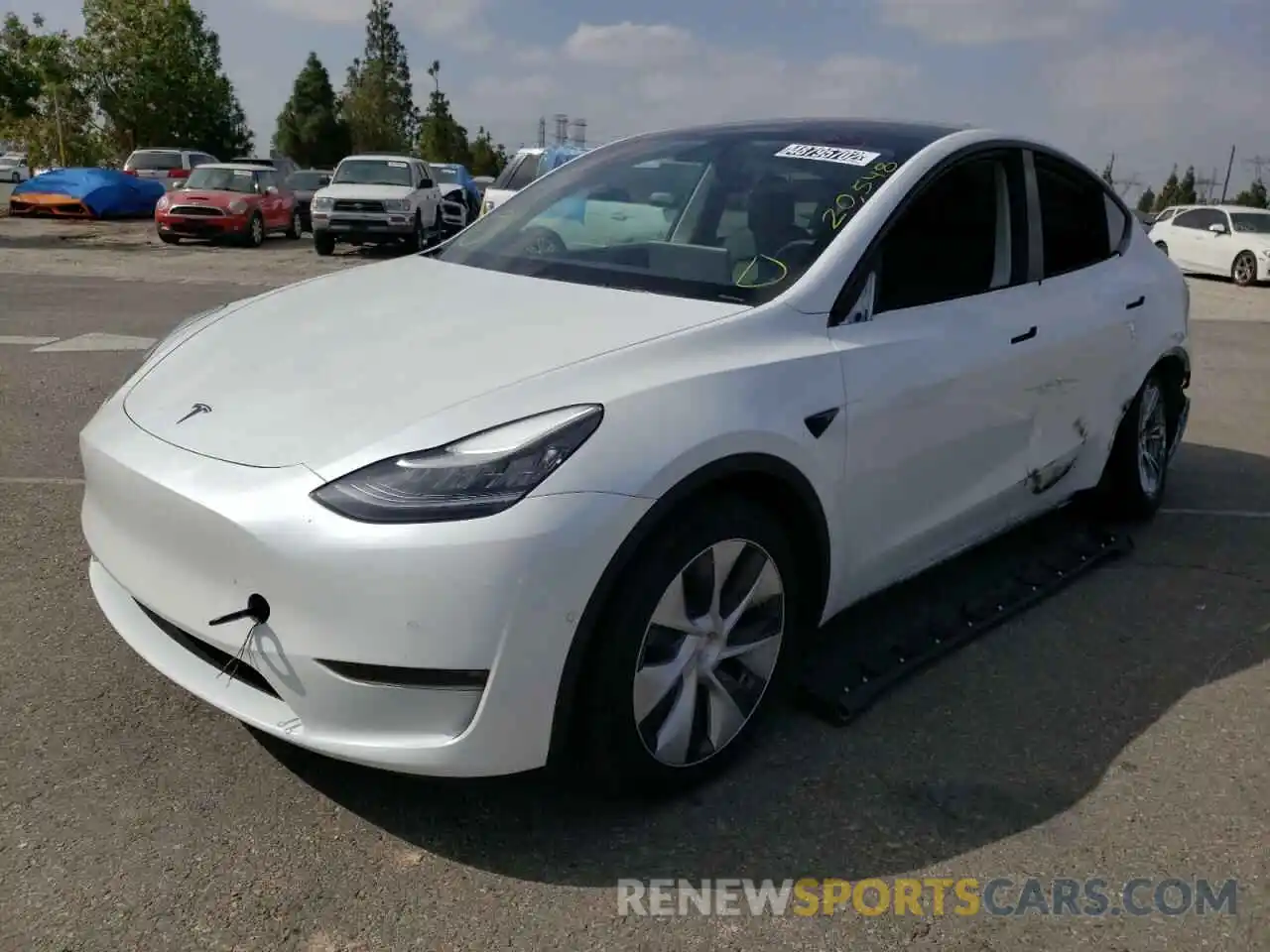 2 Фотография поврежденного автомобиля 5YJYGDEE4MF066357 TESLA MODEL Y 2021