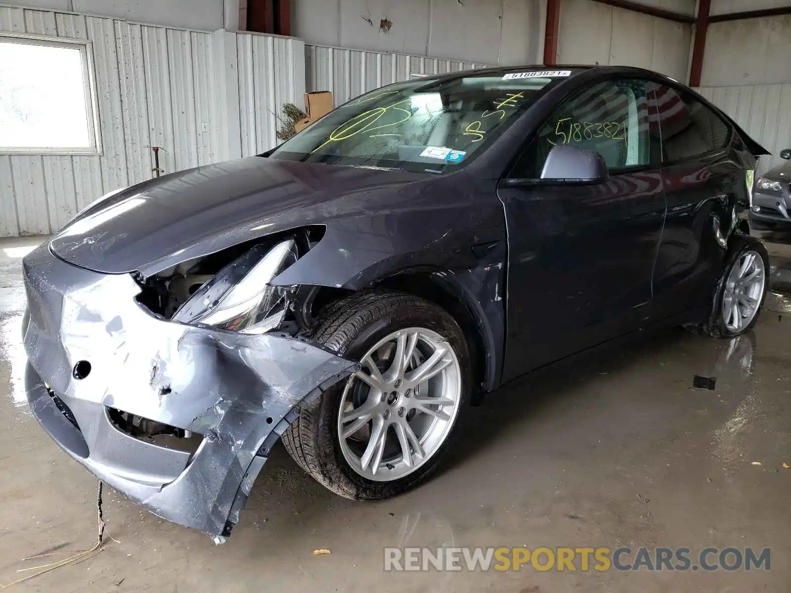 2 Photograph of a damaged car 5YJYGDEE4MF067637 TESLA MODEL Y 2021