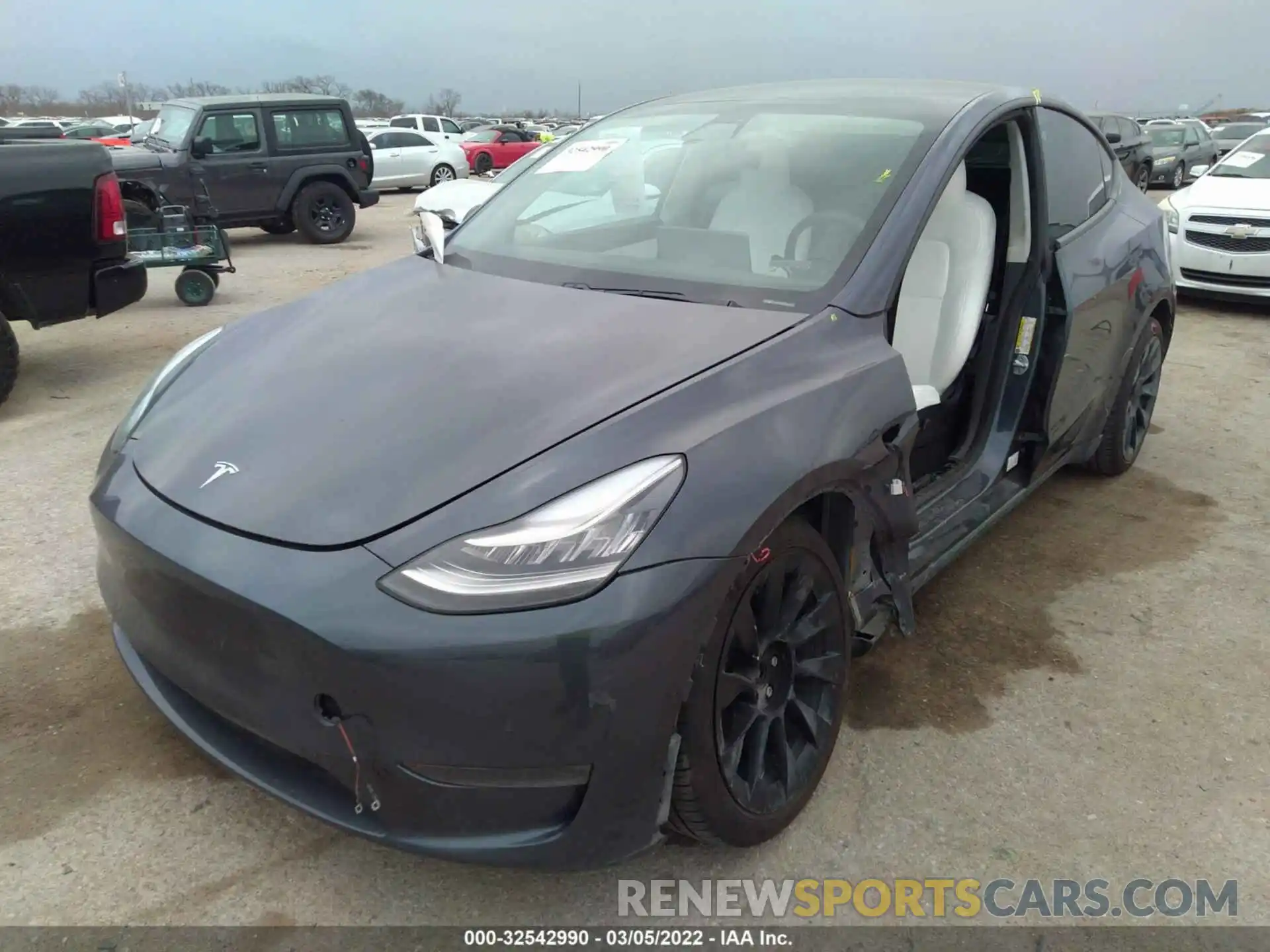 2 Фотография поврежденного автомобиля 5YJYGDEE4MF069064 TESLA MODEL Y 2021