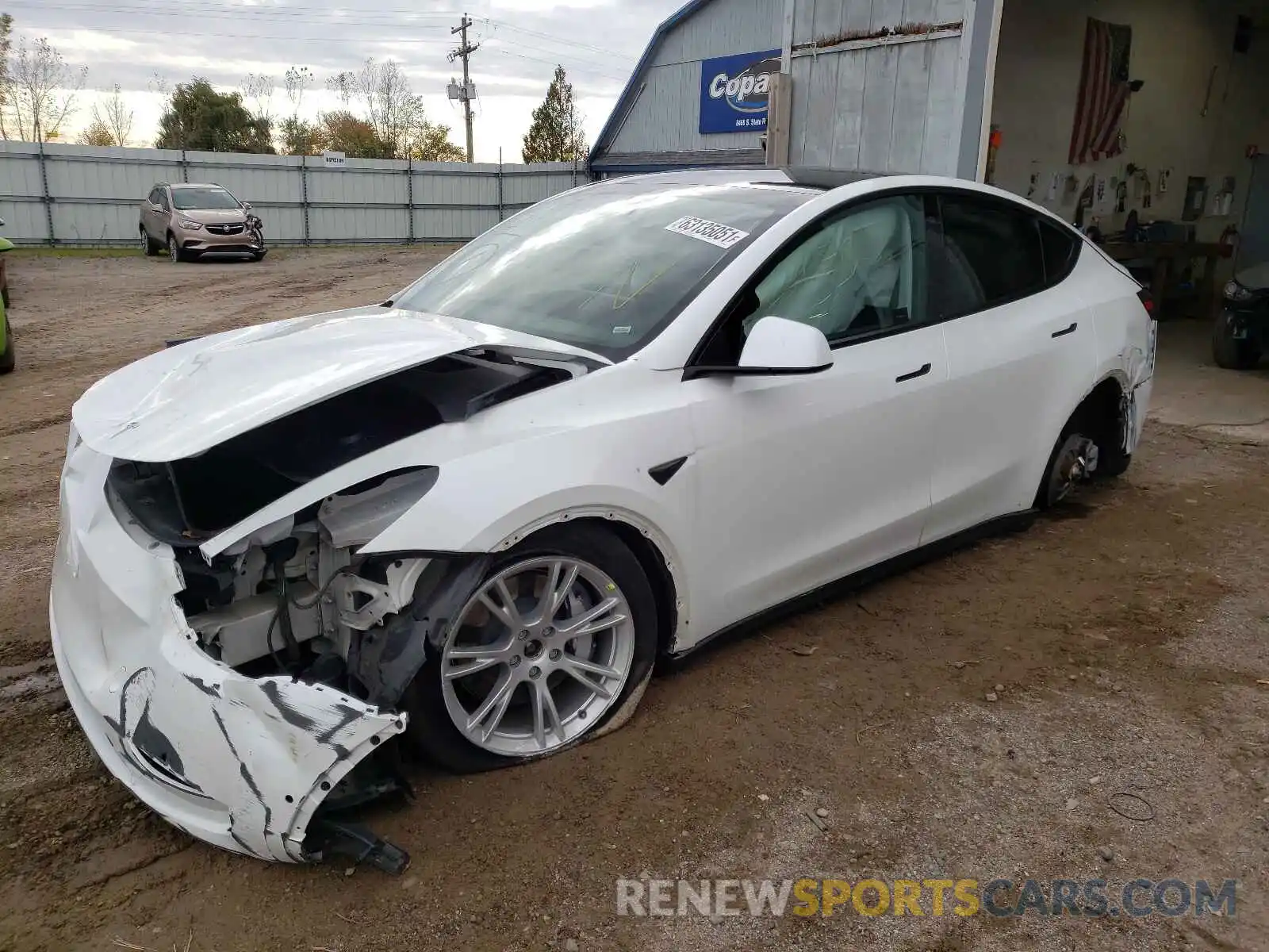 2 Photograph of a damaged car 5YJYGDEE4MF069517 TESLA MODEL Y 2021