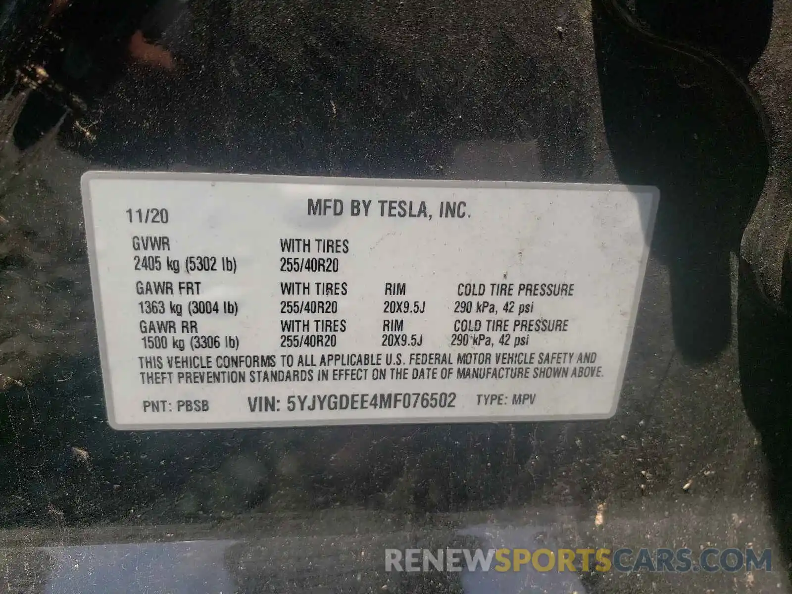 10 Фотография поврежденного автомобиля 5YJYGDEE4MF076502 TESLA MODEL Y 2021