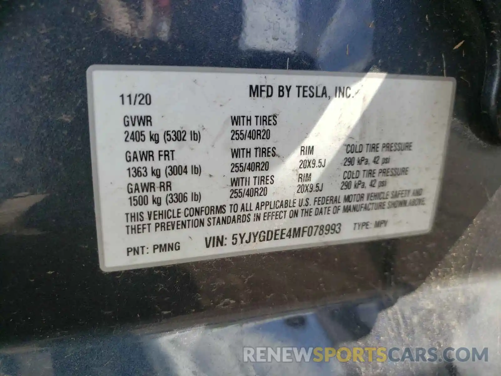 10 Photograph of a damaged car 5YJYGDEE4MF078993 TESLA MODEL Y 2021