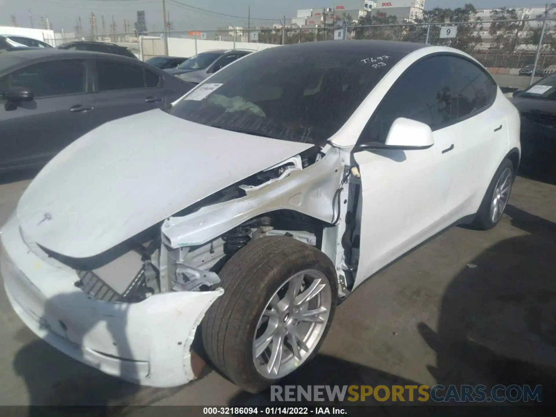 2 Photograph of a damaged car 5YJYGDEE4MF079271 TESLA MODEL Y 2021