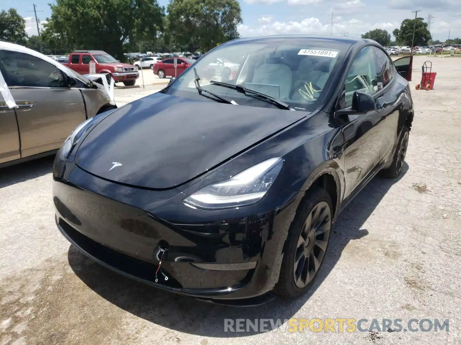 2 Photograph of a damaged car 5YJYGDEE4MF080873 TESLA MODEL Y 2021