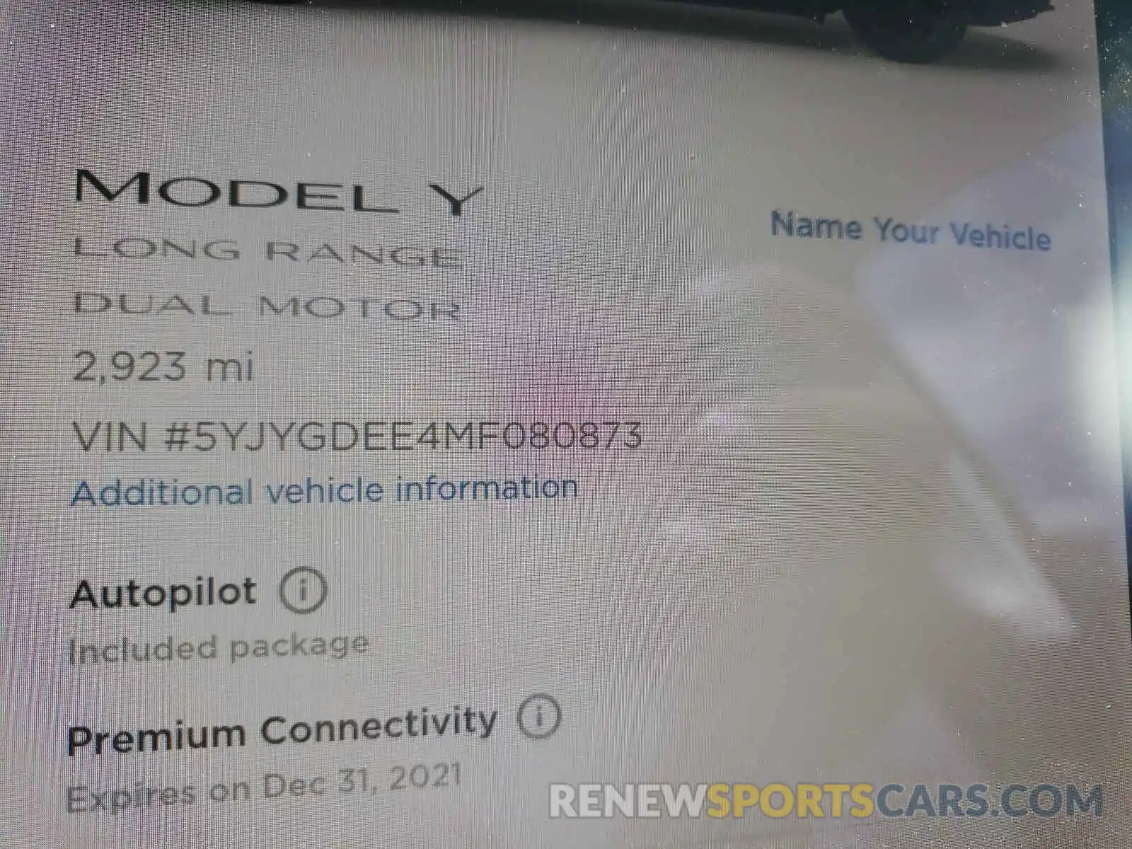 8 Фотография поврежденного автомобиля 5YJYGDEE4MF080873 TESLA MODEL Y 2021