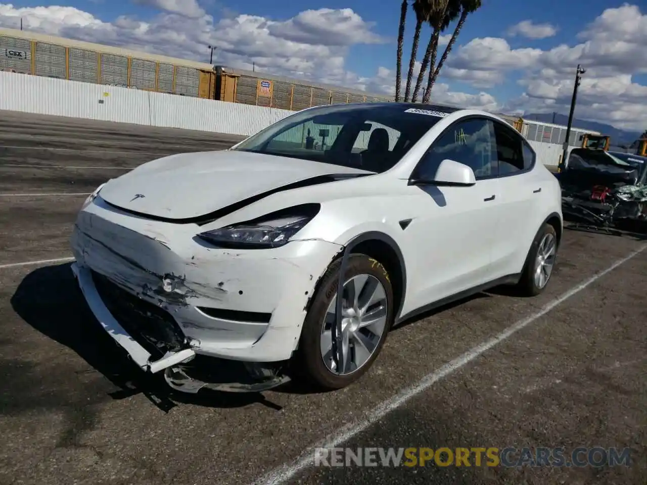 2 Photograph of a damaged car 5YJYGDEE4MF082252 TESLA MODEL Y 2021