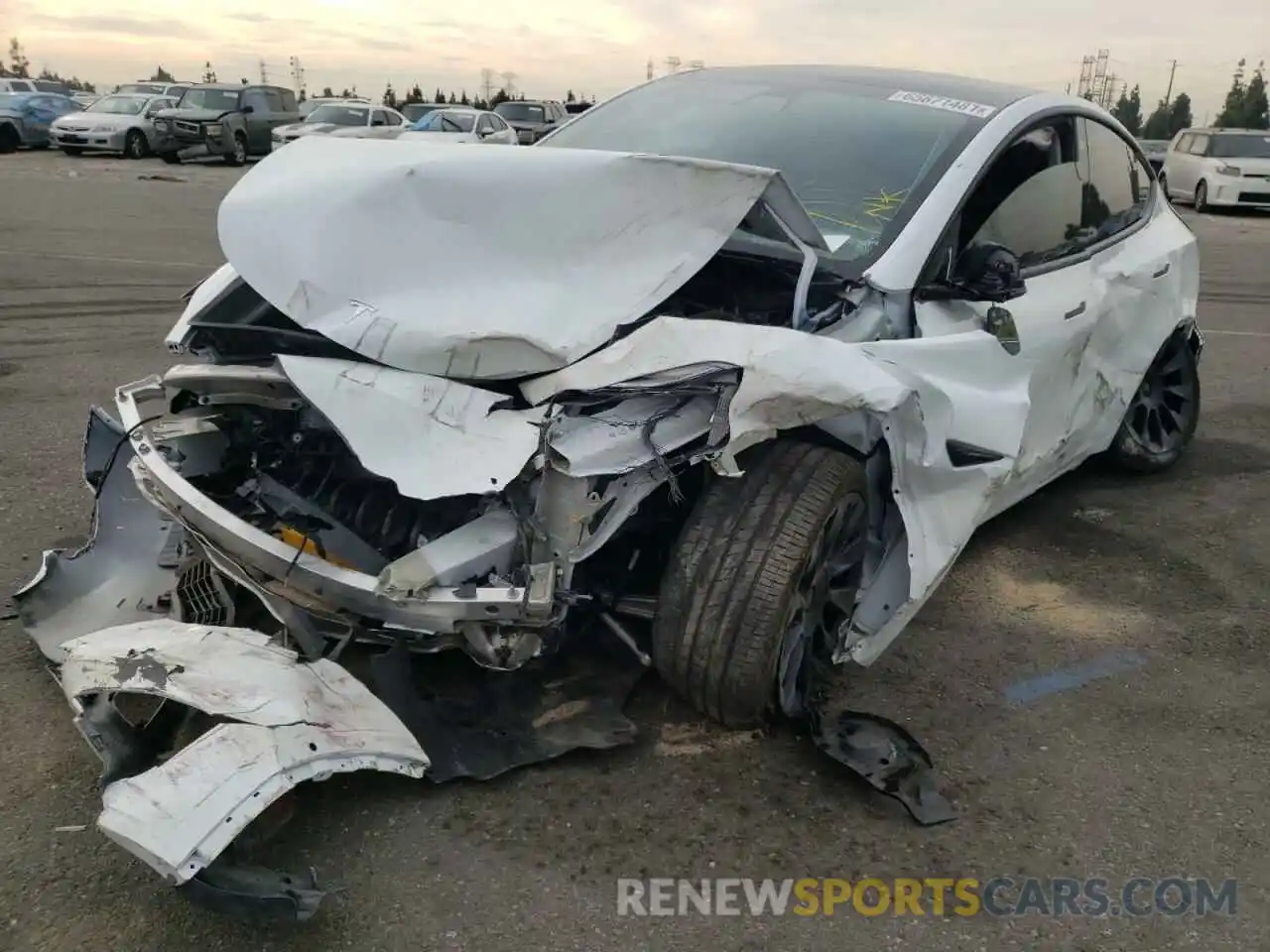 2 Photograph of a damaged car 5YJYGDEE4MF084843 TESLA MODEL Y 2021