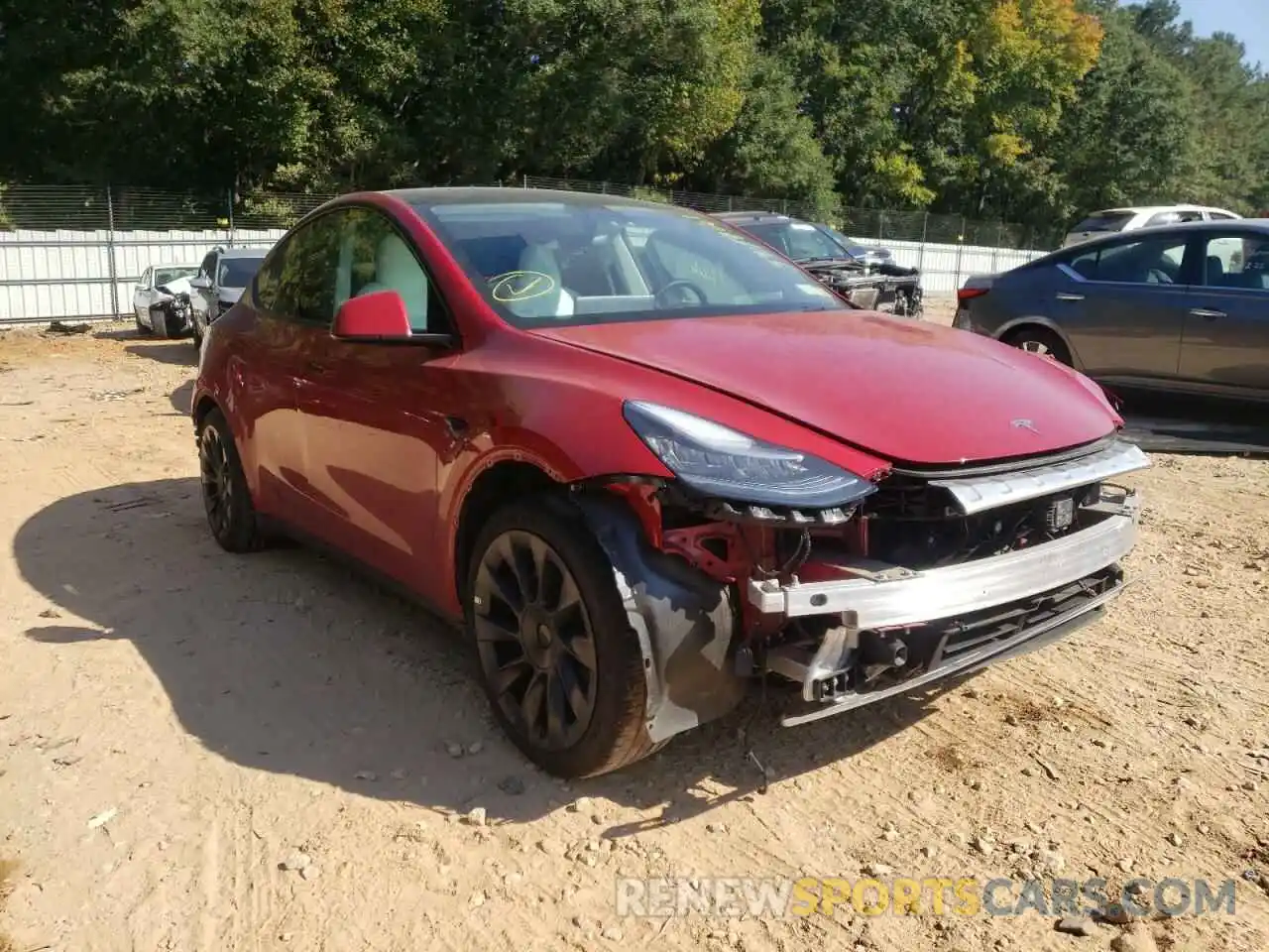 1 Photograph of a damaged car 5YJYGDEE4MF088858 TESLA MODEL Y 2021