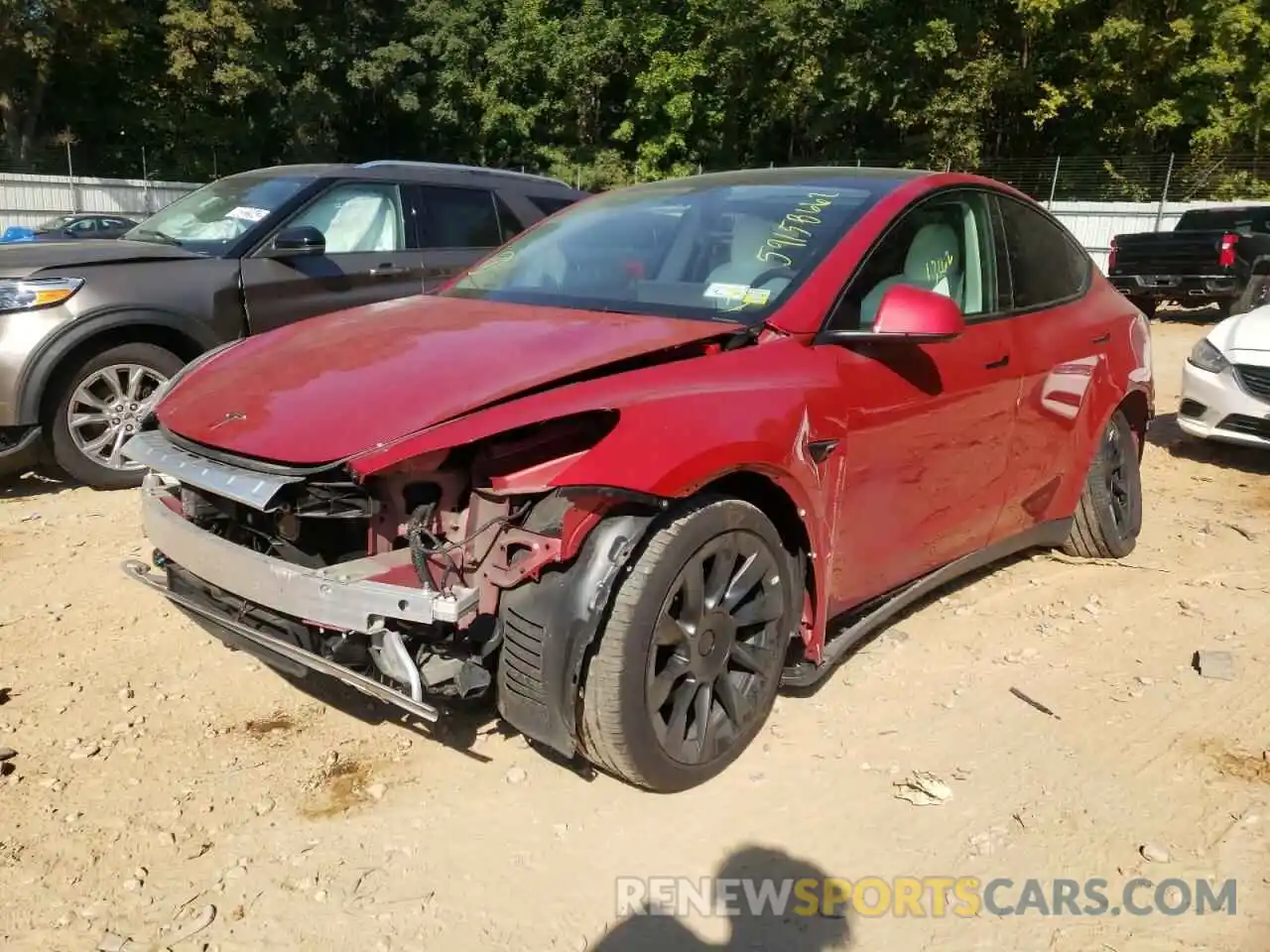 2 Photograph of a damaged car 5YJYGDEE4MF088858 TESLA MODEL Y 2021