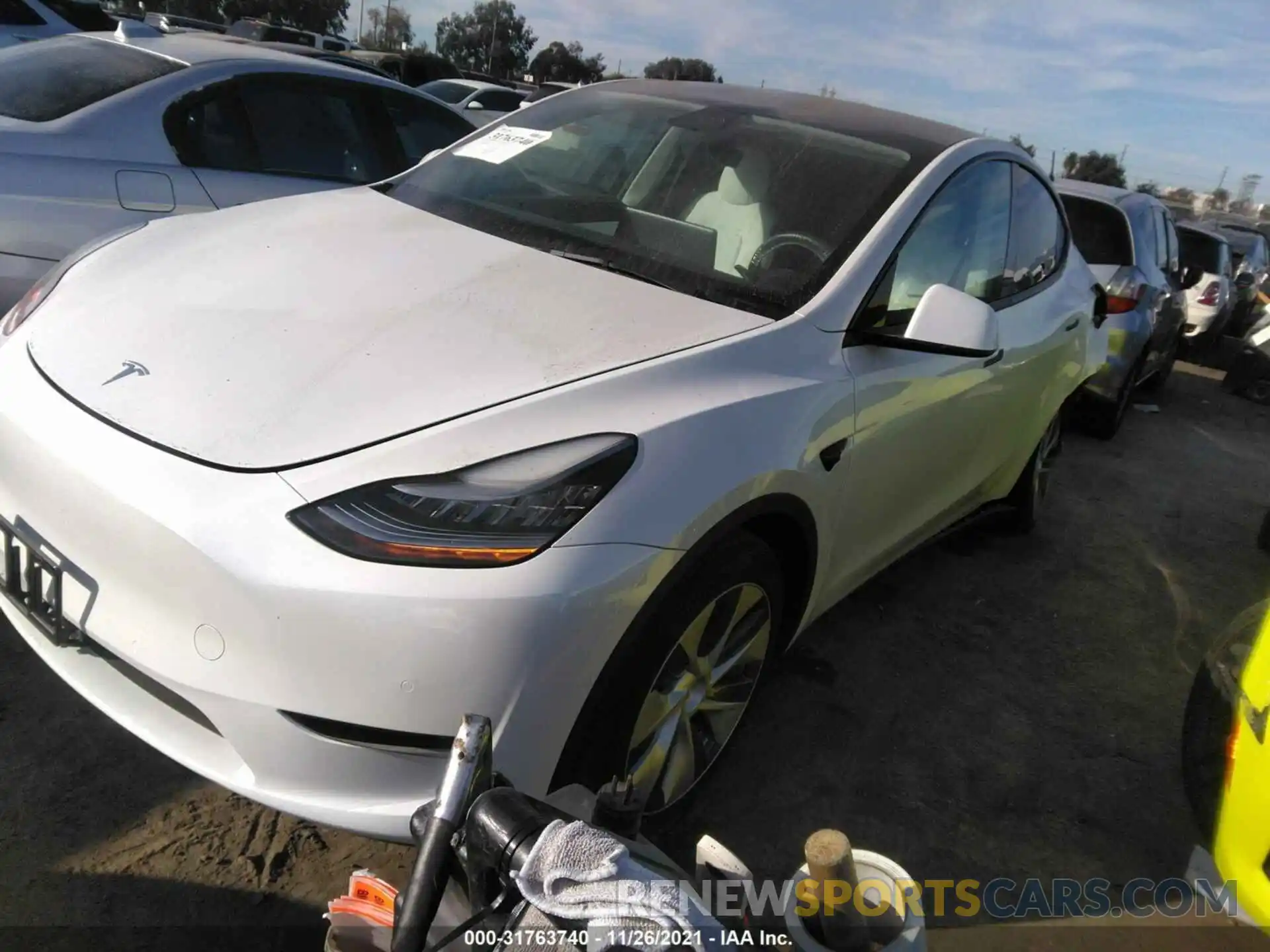 2 Фотография поврежденного автомобиля 5YJYGDEE4MF090027 TESLA MODEL Y 2021