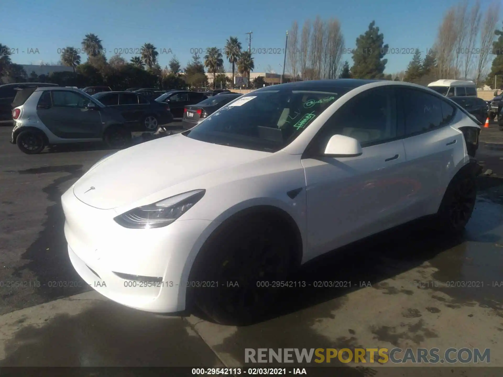 2 Фотография поврежденного автомобиля 5YJYGDEE4MF090707 TESLA MODEL Y 2021