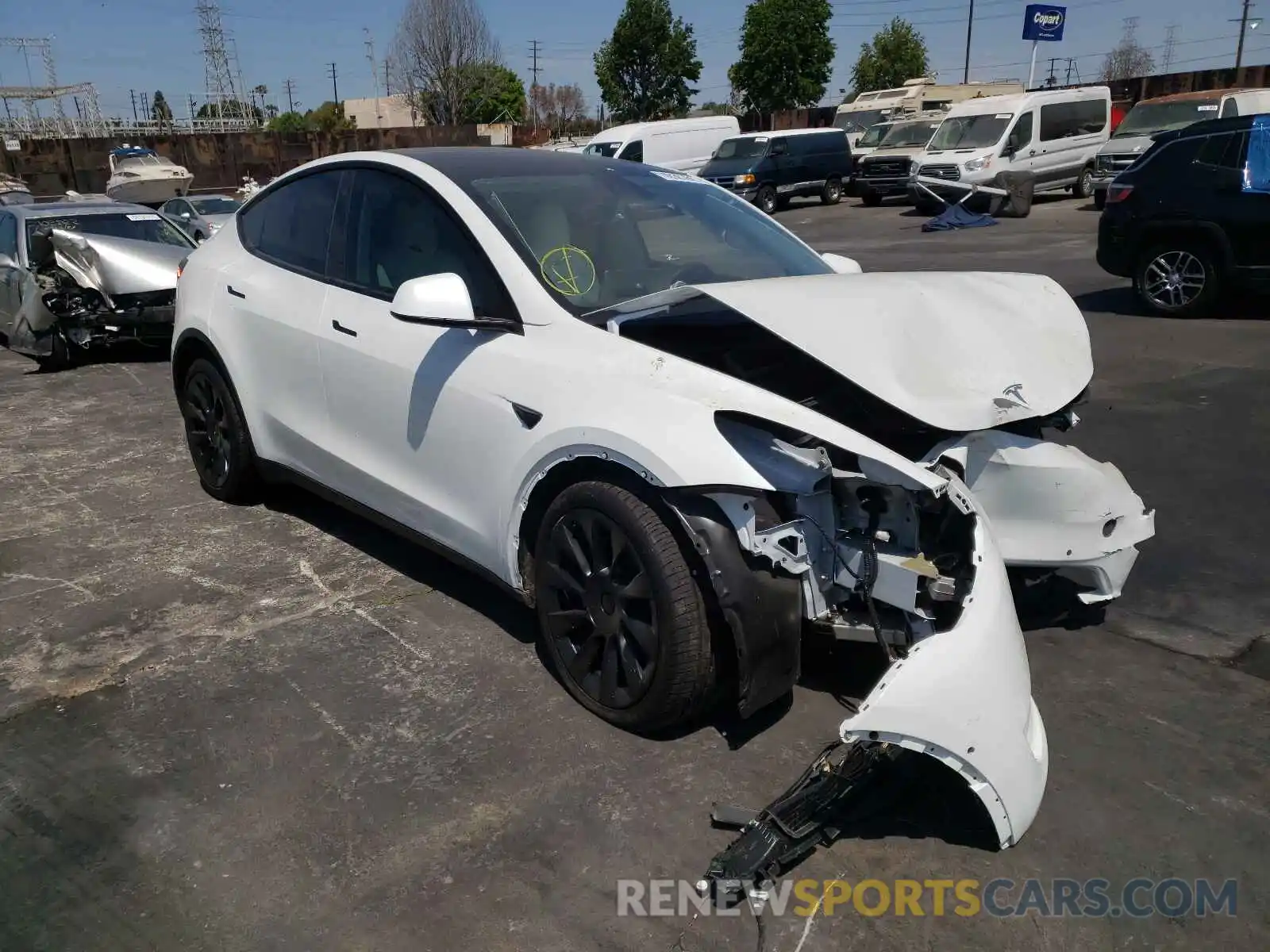 1 Photograph of a damaged car 5YJYGDEE4MF096426 TESLA MODEL Y 2021