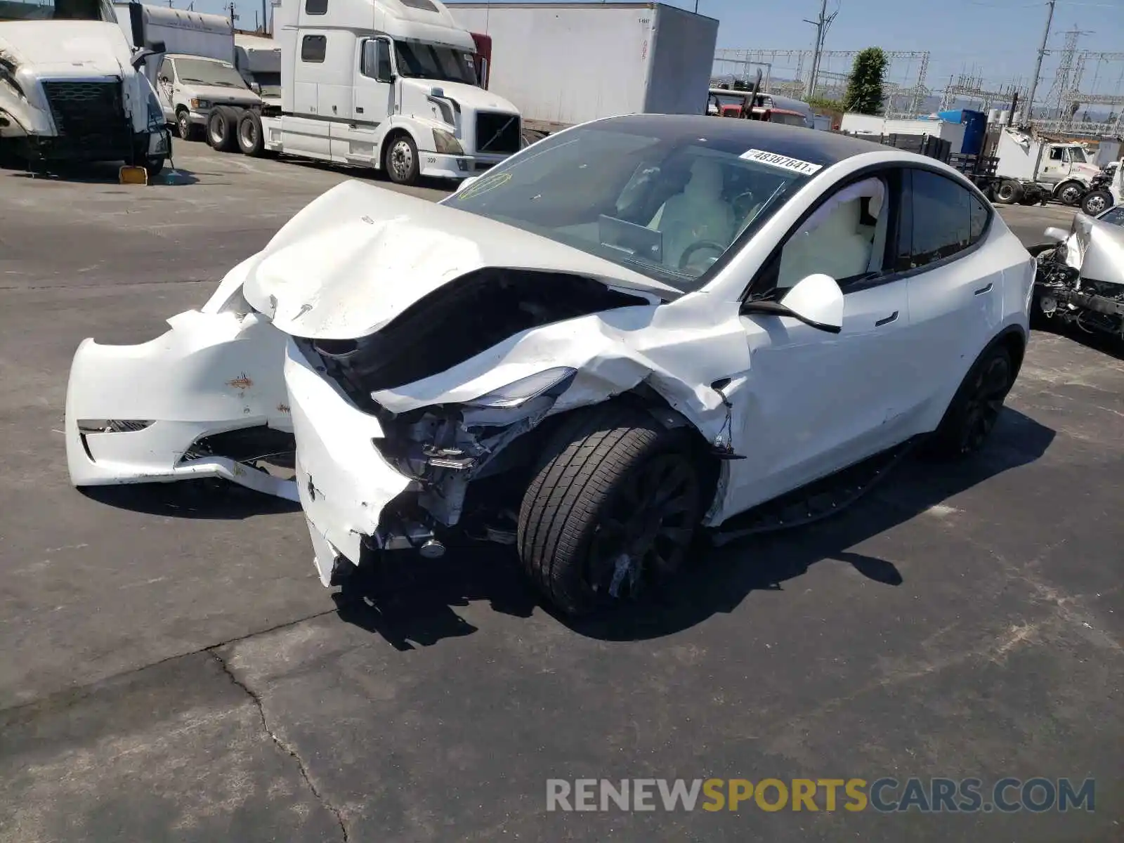 2 Photograph of a damaged car 5YJYGDEE4MF096426 TESLA MODEL Y 2021