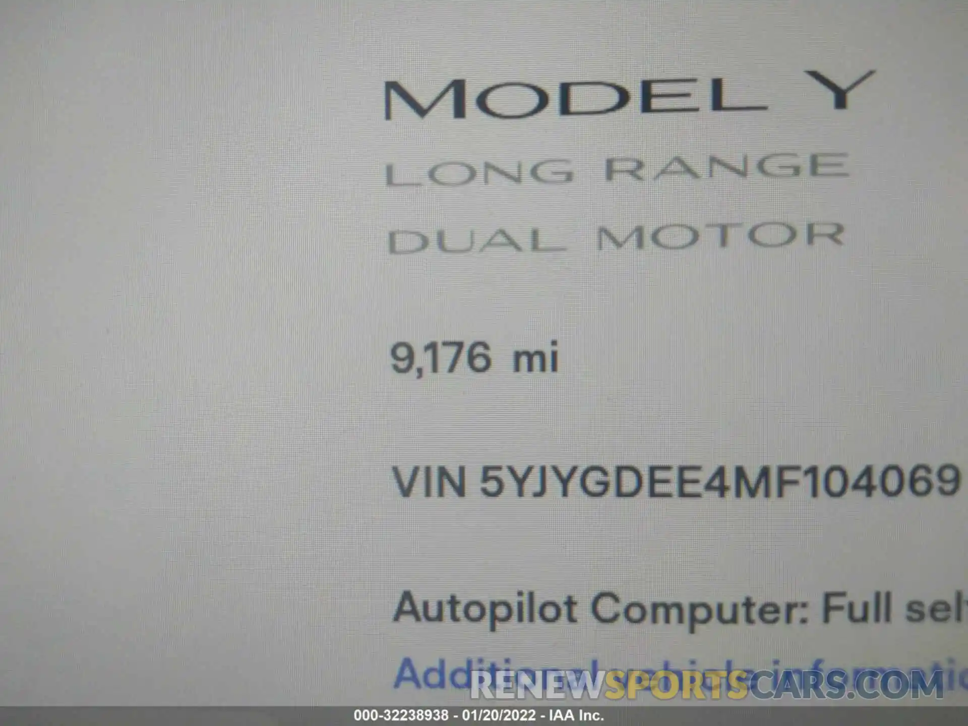 7 Фотография поврежденного автомобиля 5YJYGDEE4MF104069 TESLA MODEL Y 2021