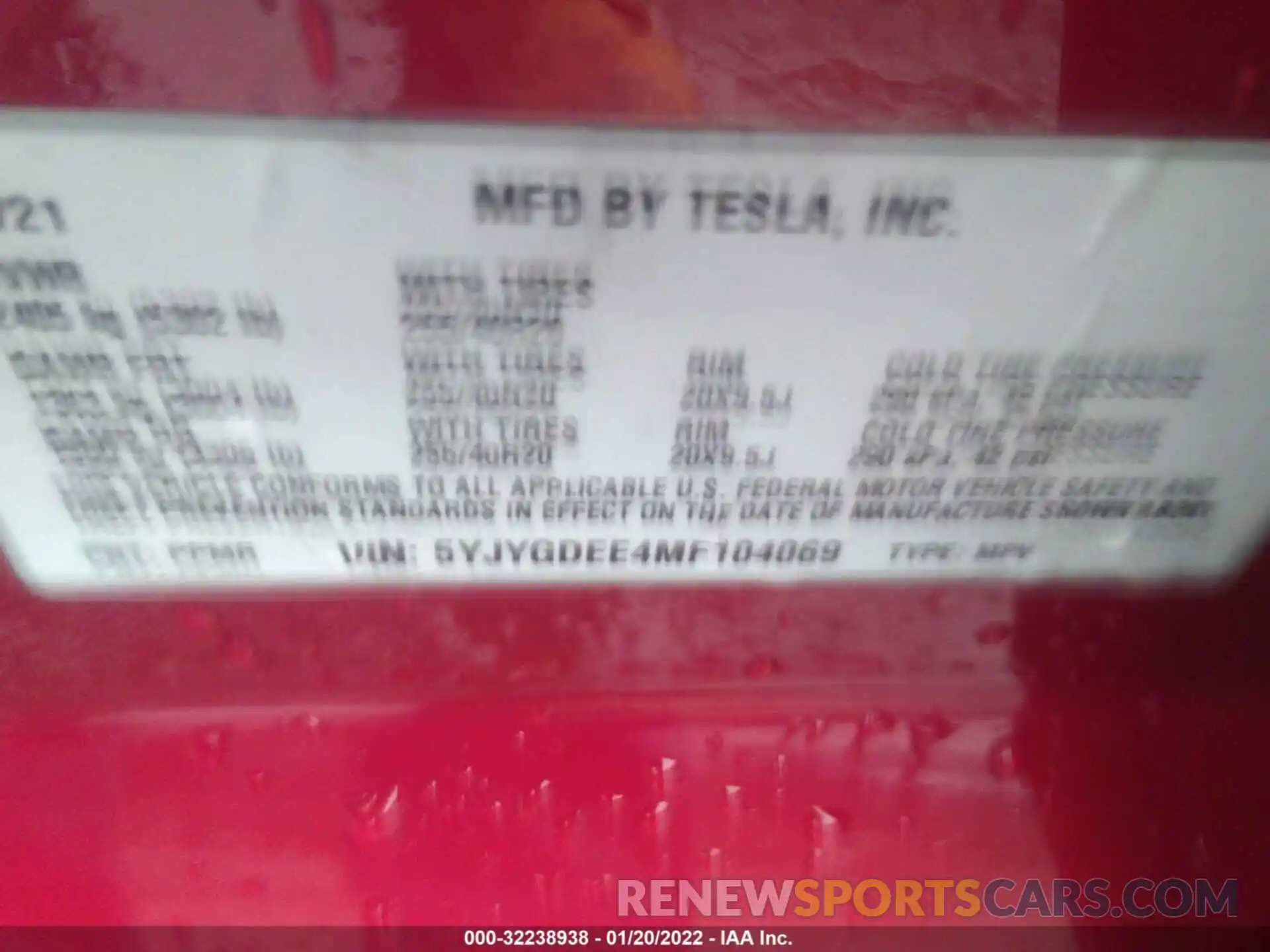 9 Photograph of a damaged car 5YJYGDEE4MF104069 TESLA MODEL Y 2021