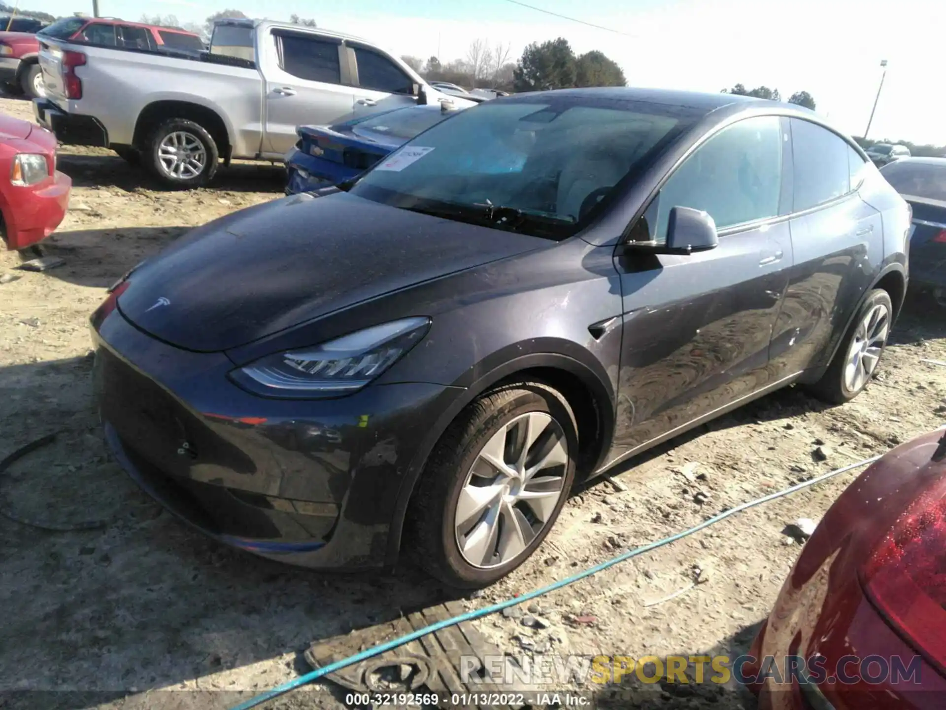 2 Photograph of a damaged car 5YJYGDEE4MF107019 TESLA MODEL Y 2021