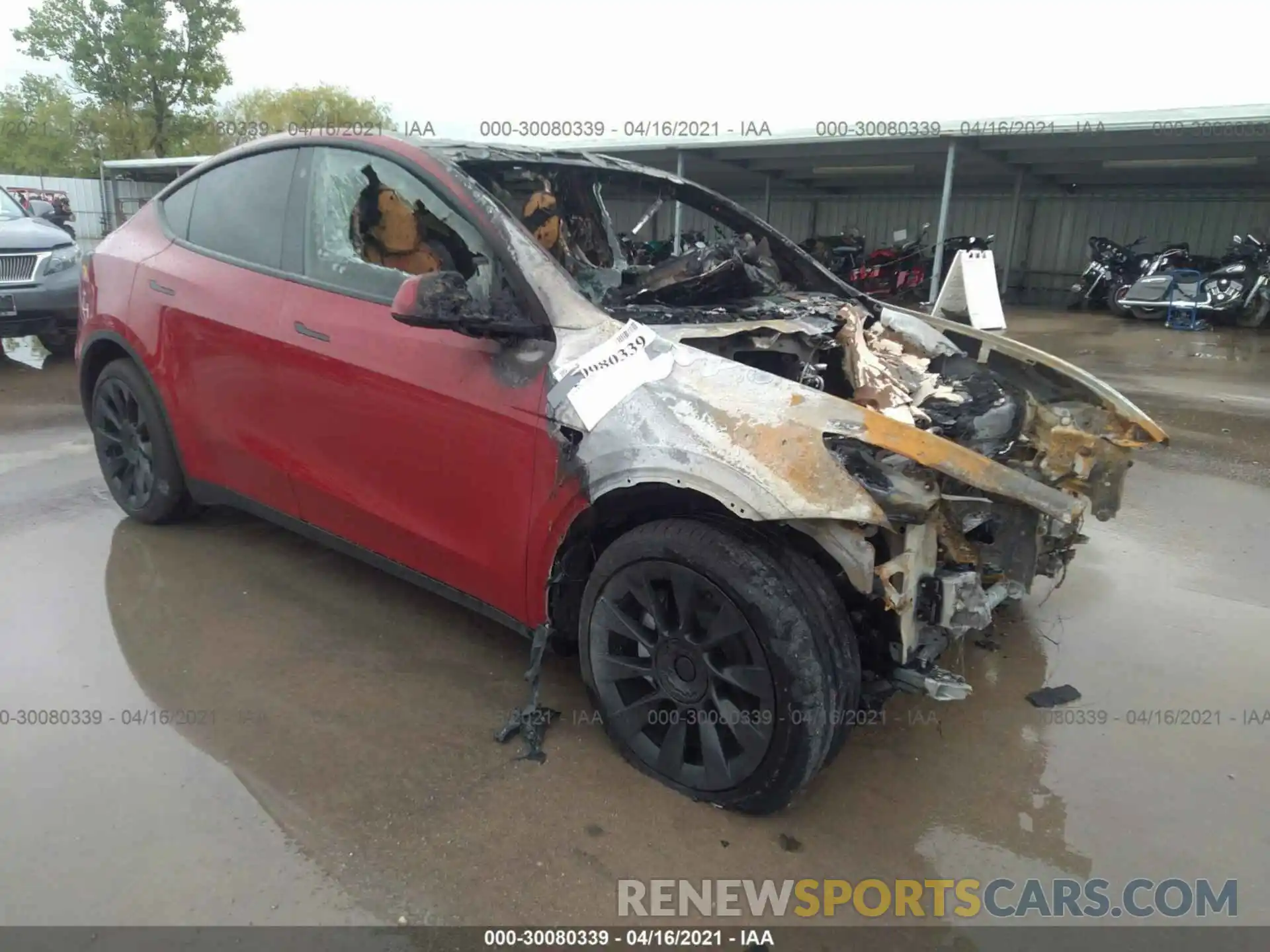 1 Photograph of a damaged car 5YJYGDEE4MF108073 TESLA MODEL Y 2021