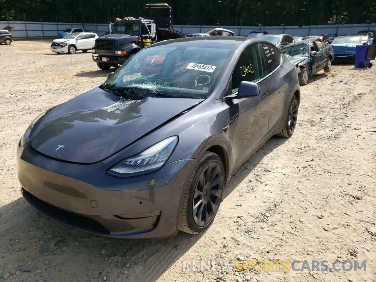 2 Photograph of a damaged car 5YJYGDEE4MF115296 TESLA MODEL Y 2021