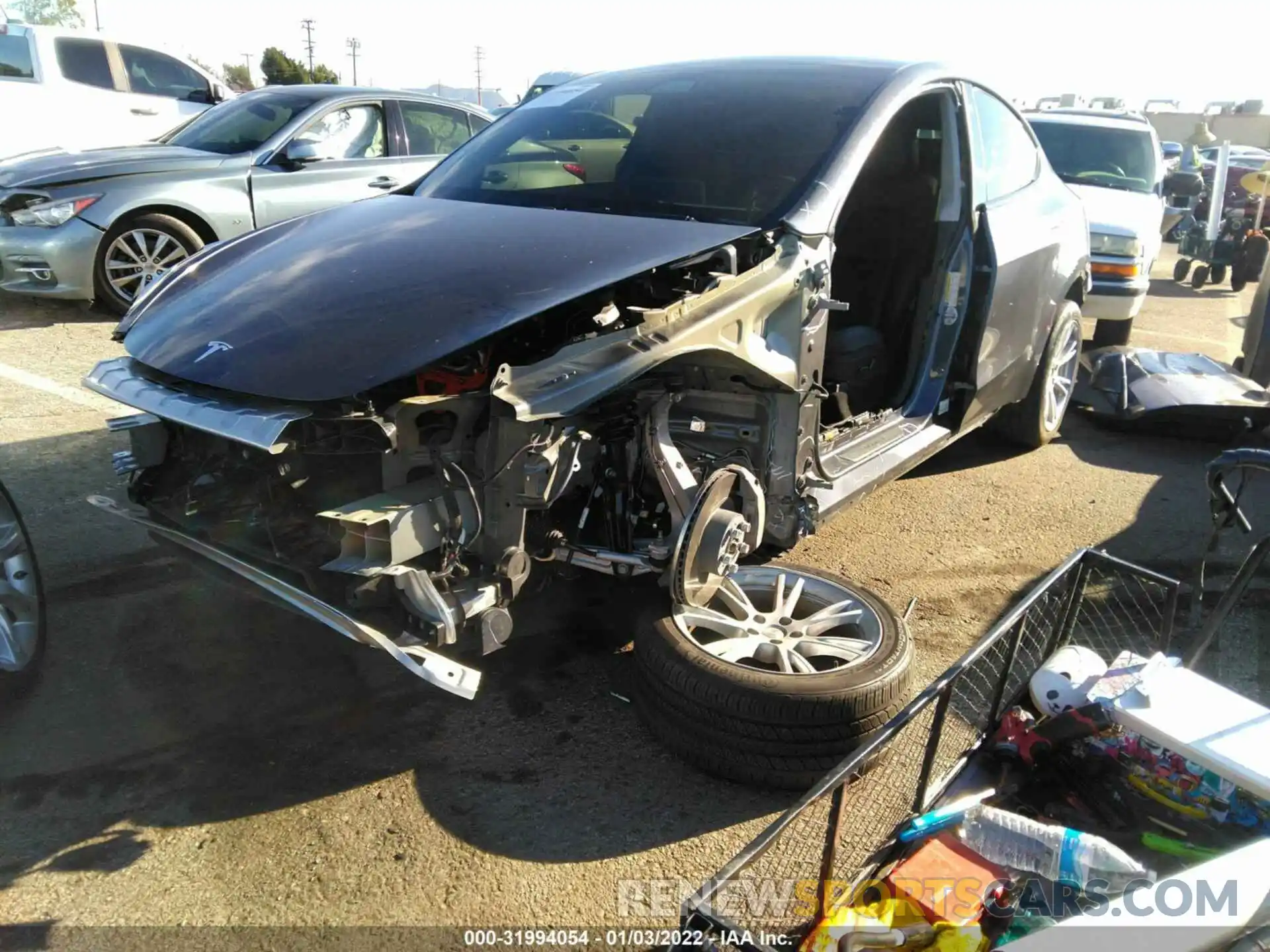 2 Photograph of a damaged car 5YJYGDEE4MF119204 TESLA MODEL Y 2021