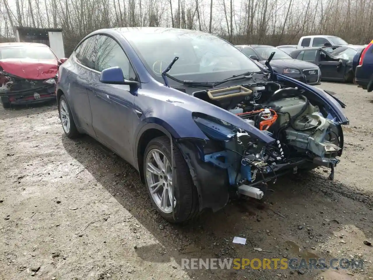 1 Photograph of a damaged car 5YJYGDEE4MF140599 TESLA MODEL Y 2021