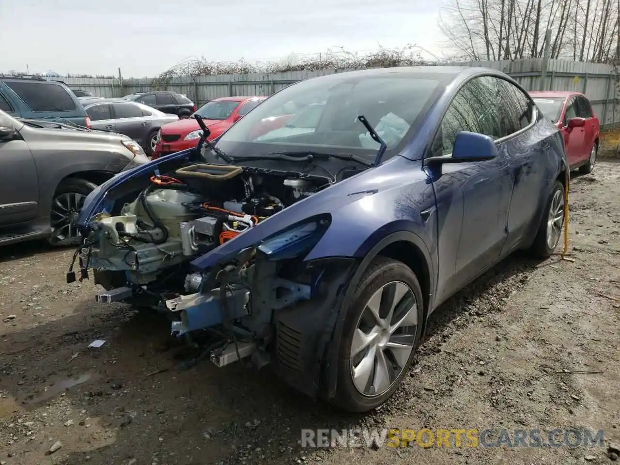 2 Фотография поврежденного автомобиля 5YJYGDEE4MF140599 TESLA MODEL Y 2021