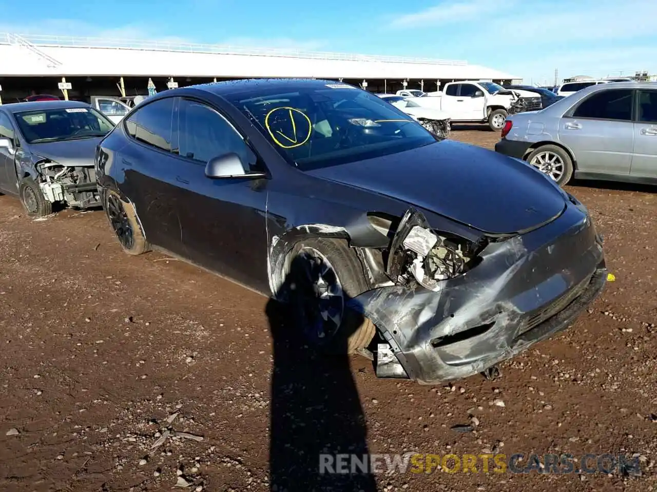 1 Photograph of a damaged car 5YJYGDEE4MF143440 TESLA MODEL Y 2021