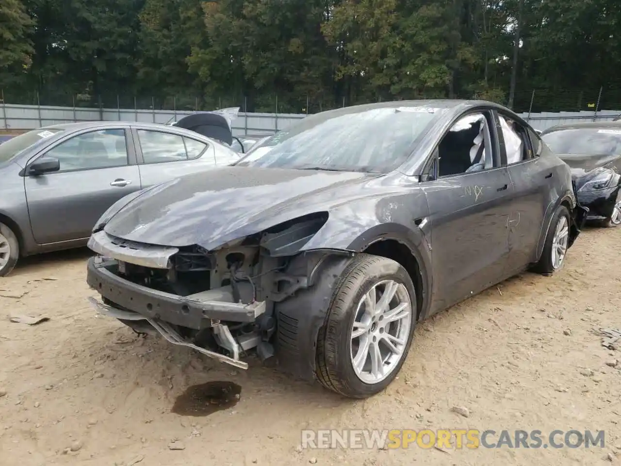 2 Photograph of a damaged car 5YJYGDEE4MF145169 TESLA MODEL Y 2021