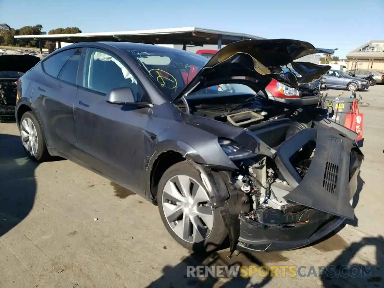 1 Photograph of a damaged car 5YJYGDEE4MF153465 TESLA MODEL Y 2021