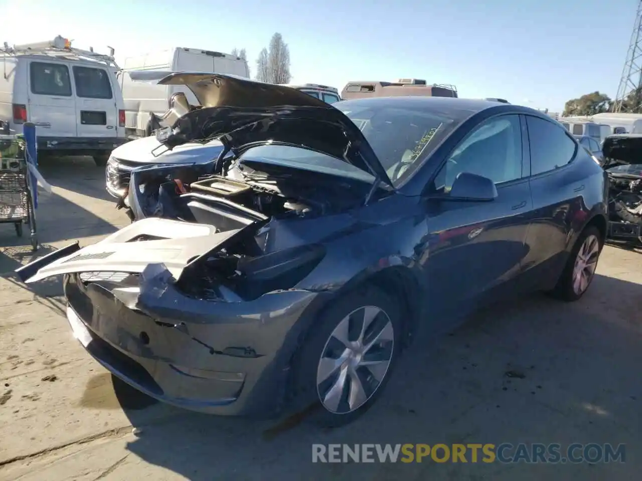 2 Photograph of a damaged car 5YJYGDEE4MF153465 TESLA MODEL Y 2021