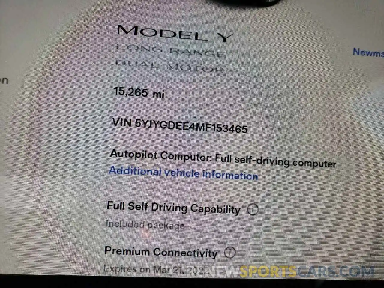 8 Фотография поврежденного автомобиля 5YJYGDEE4MF153465 TESLA MODEL Y 2021