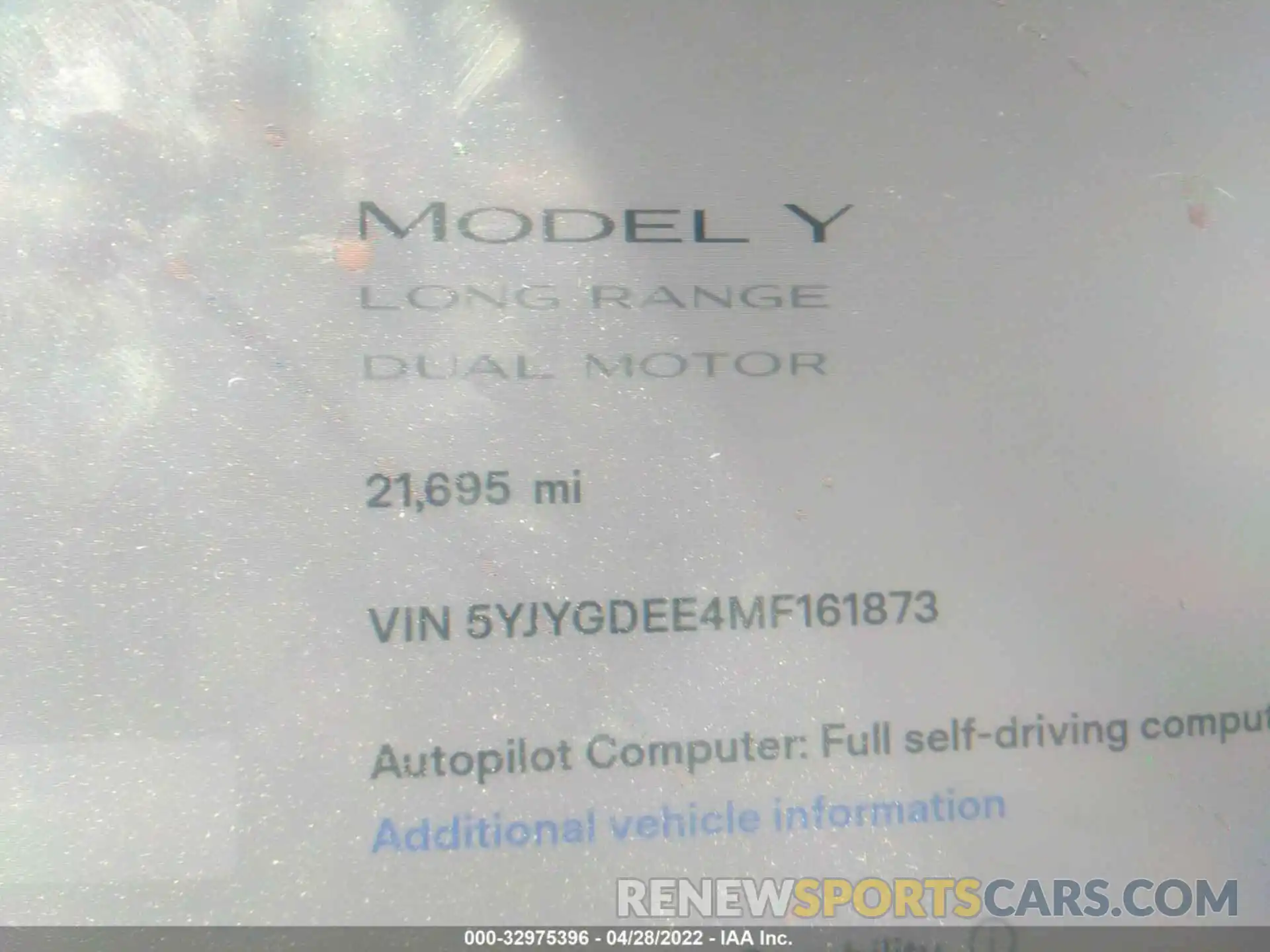 7 Photograph of a damaged car 5YJYGDEE4MF161873 TESLA MODEL Y 2021